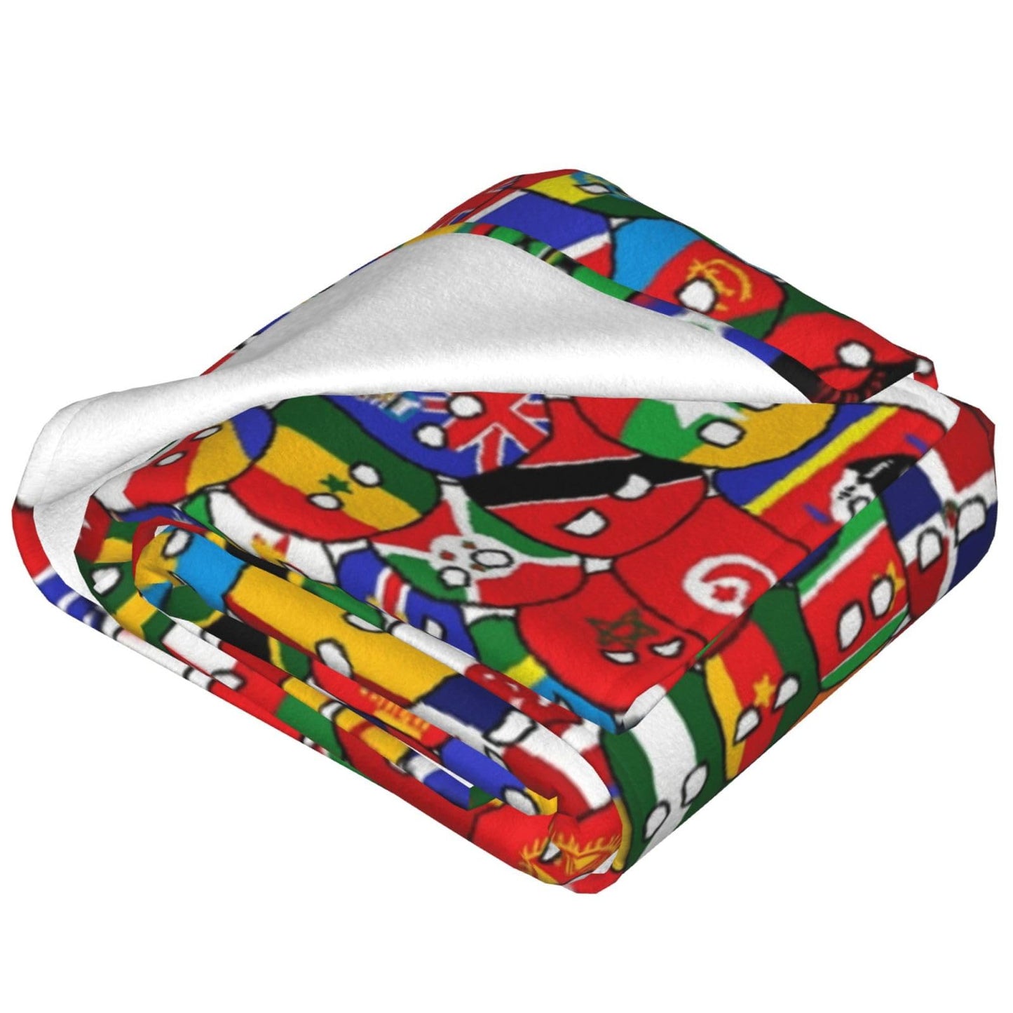 Countryball Polandball World Map Throw Blanket Flannel Fleece Fuzzy Blanket 40"X50" Soft Cozy Lightweight Blanket for Home Decor Bed Sofa Office Bedroom Living Room Travel