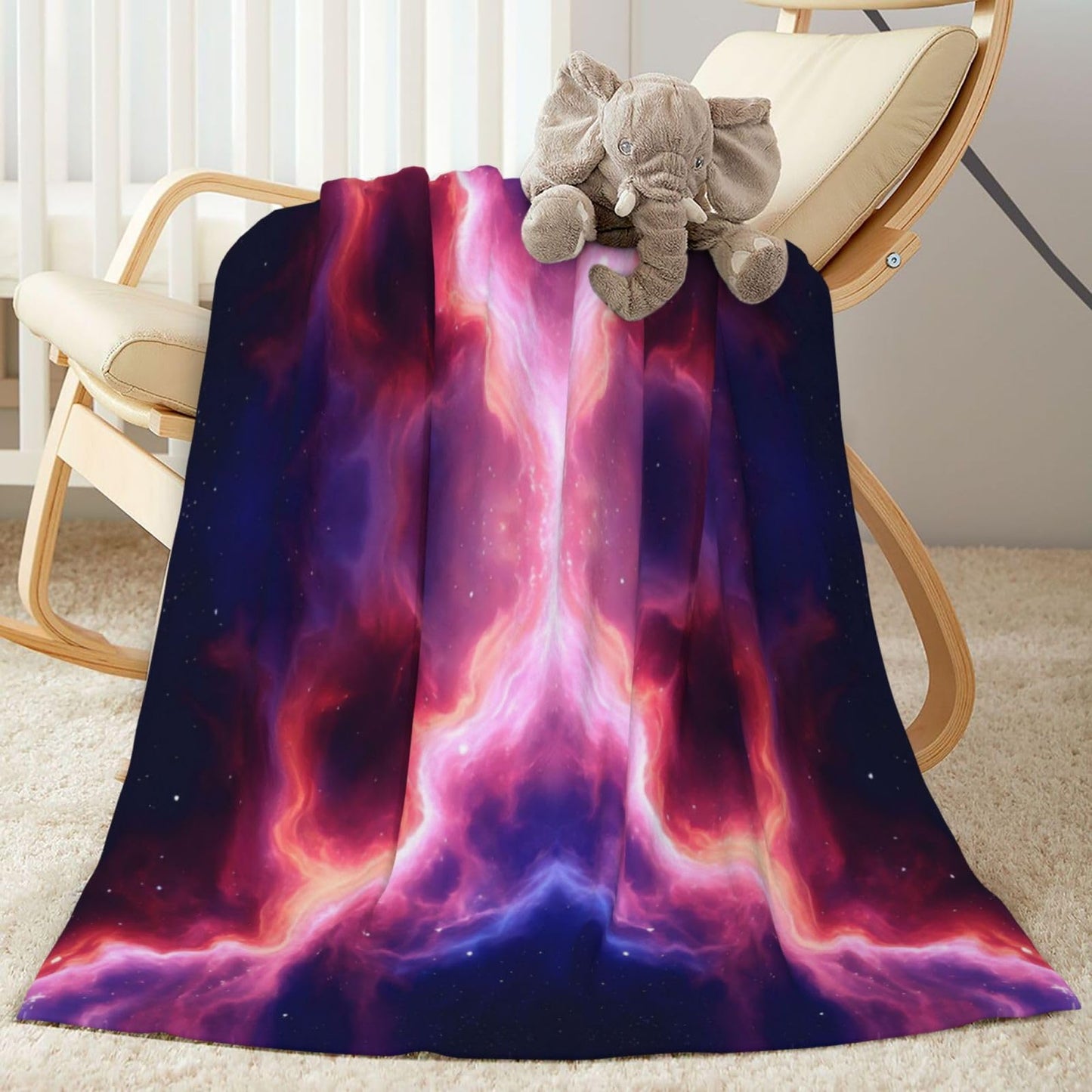 Perinsto Galaxy Throw Blanket Ultra Soft Warm All Season Decorative Fleece Blankets for Bed Chair Car Sofa Couch Bedroom 80"X60"