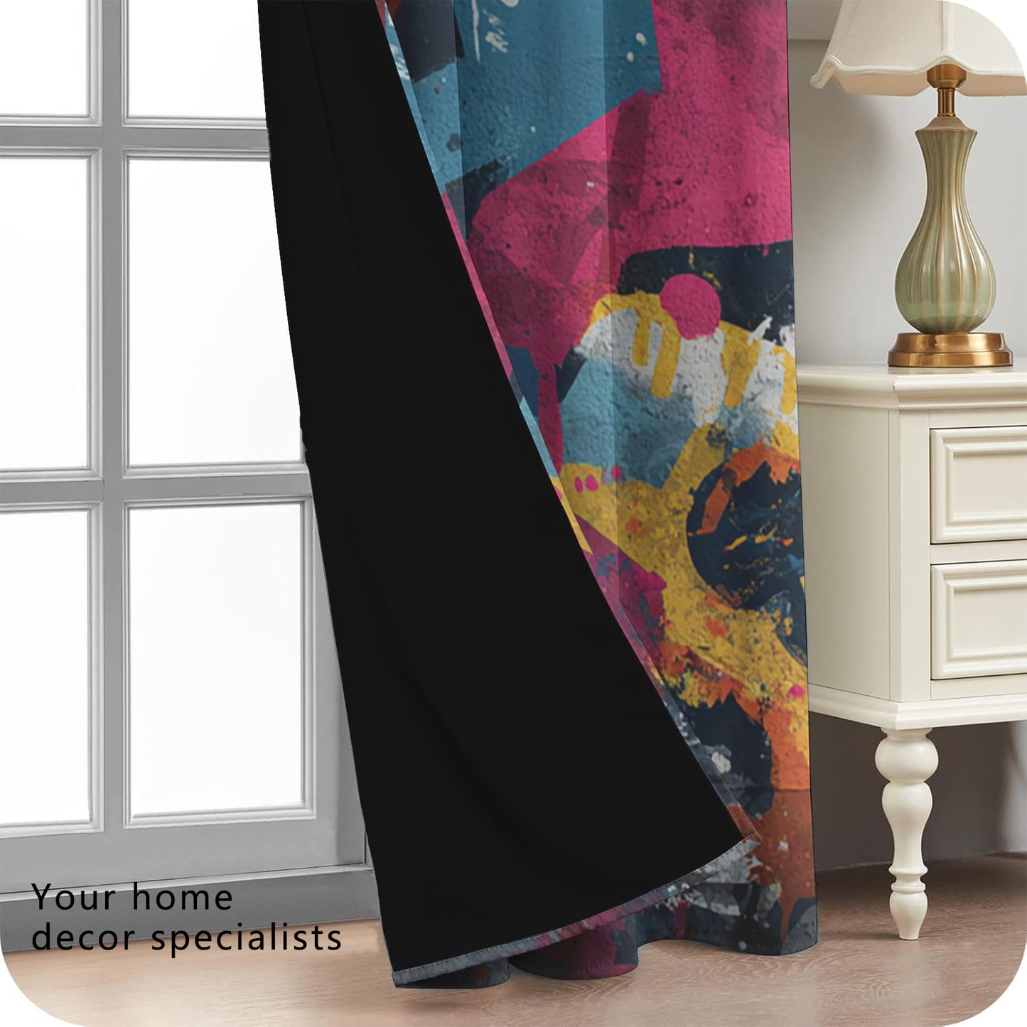 Colorful Graffiti Curtains for Living Room Abstract Modern