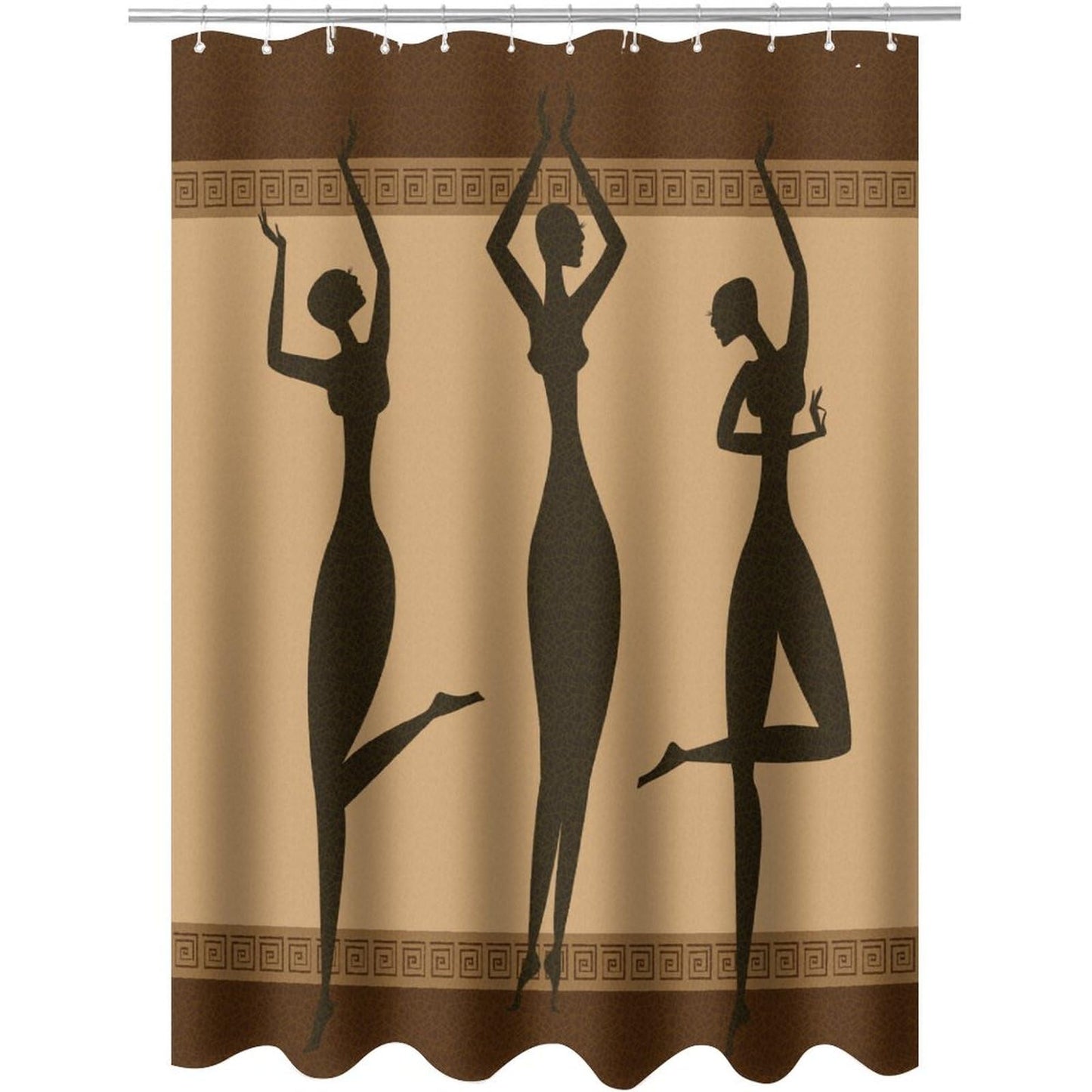 DDCBNS Africa Woman Shower Curtain Retro Style Graces Girls Silhouette Shower Curtain for Bathroom Decor Fabric Waterproof Upholstery Hook 66x72 Inches