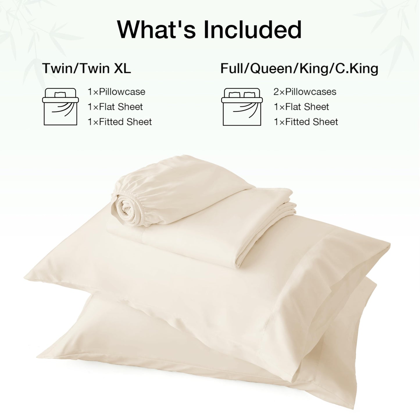 Love's cabin 4 Piece Queen Sheet Set, 100% Rayon Derived from Bamboo, Cooling & Breathable, Soft Silky Deep Pocket up to 16", Hotel Luxury Bedding for Hot Sleepers, Beige
