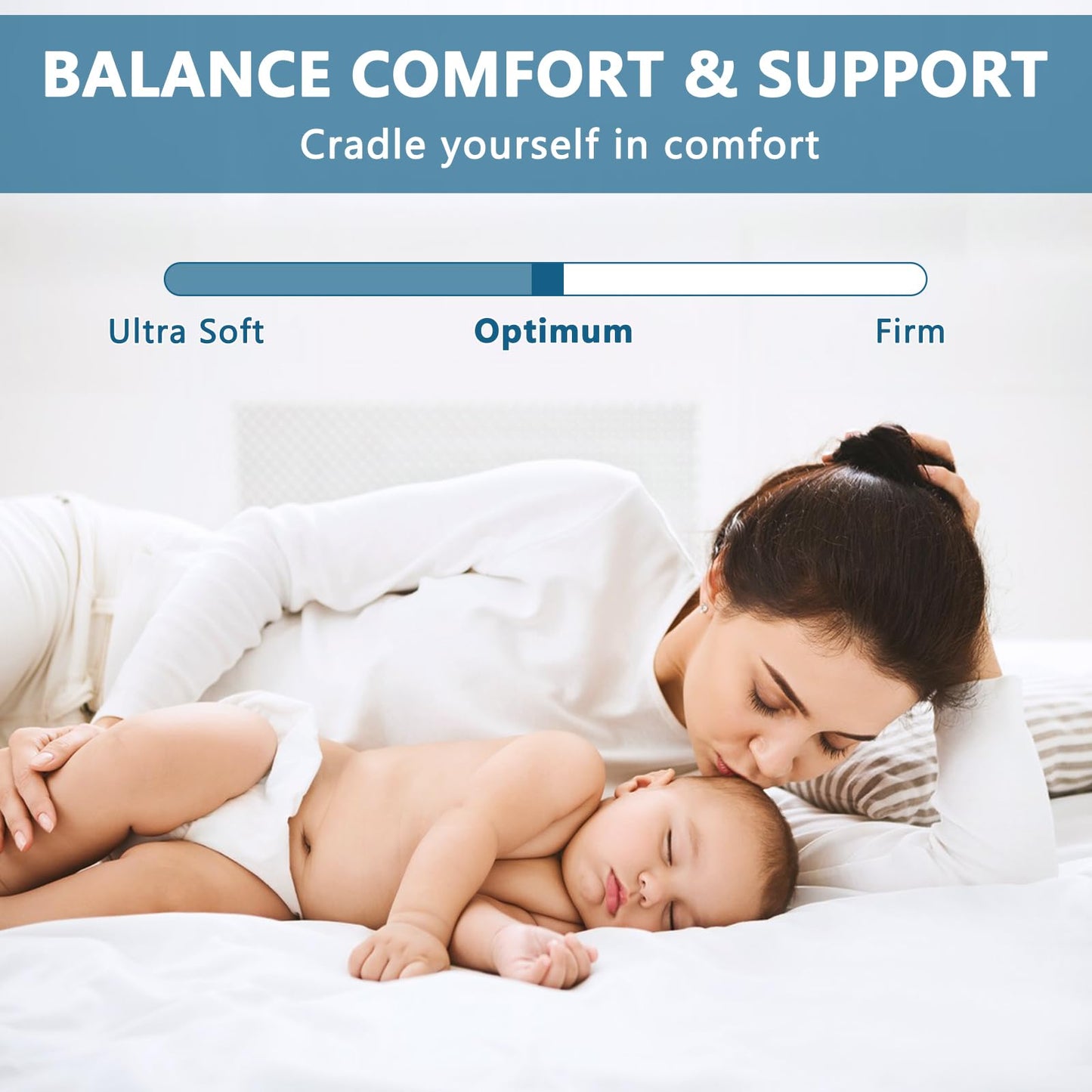KELTARO Mattress Topper Full Size,Viscose Made from Bamboo Extra Thick Mattress Pad 8-21" Deep Pocket Soft Down Alternative Fill Mattress Protector Pillow Top Mattress Cover(54x75 Inches)