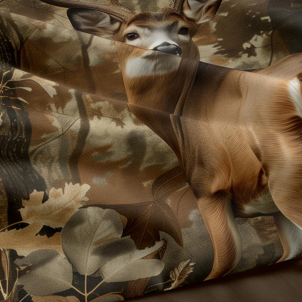 RUPSLO 5 Pieces Deer Comforter Sets,Camo Bedding Set,Deer Western Comforter Sets for Boys,Twin Size Bedding Set for Boys,Camo Bed Sets with Sheets