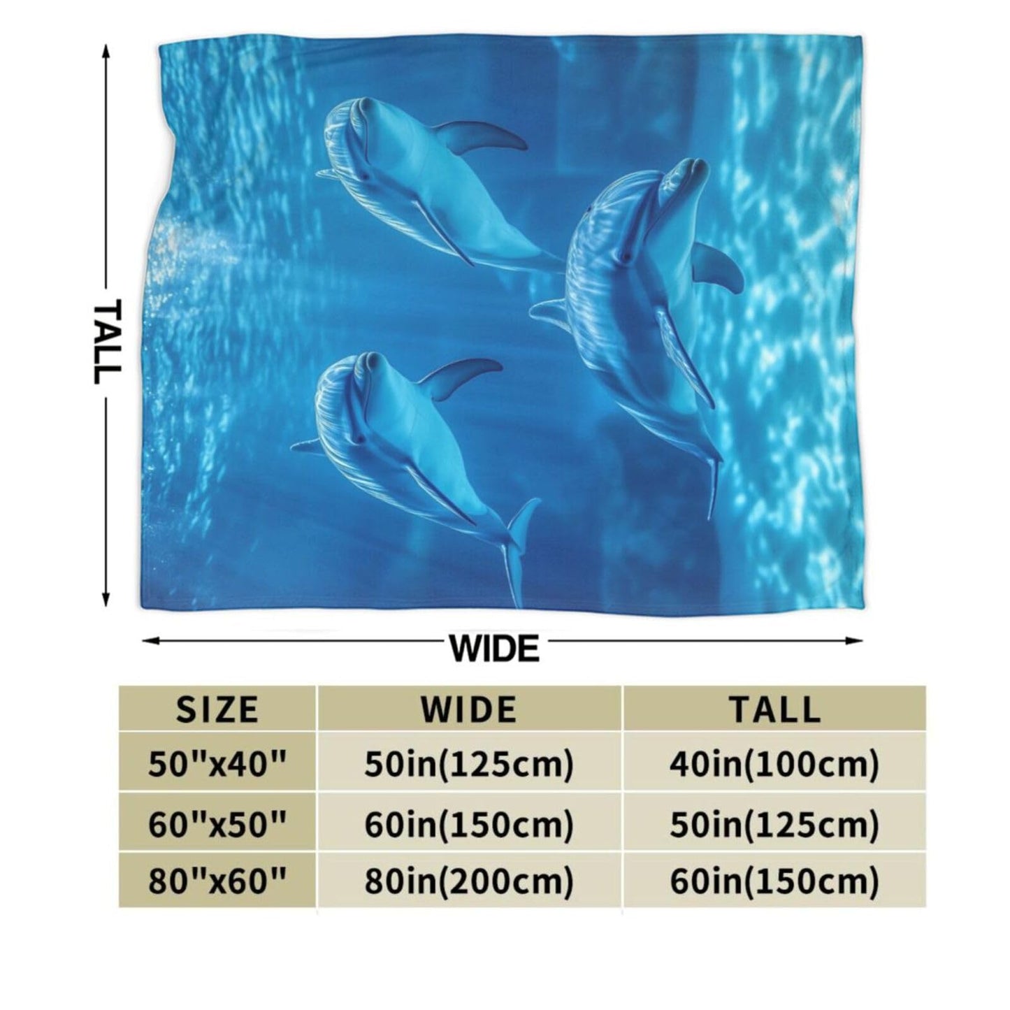 Nautical Ocean Dolphin Blanket Gifts for Women Dolphin Lovers, Ocean Animal Dolphin Themed Throw Blankets, Soft Cozy Lightweight Plush Throws for Living Room Sofa Couch Home Decor 50x60in