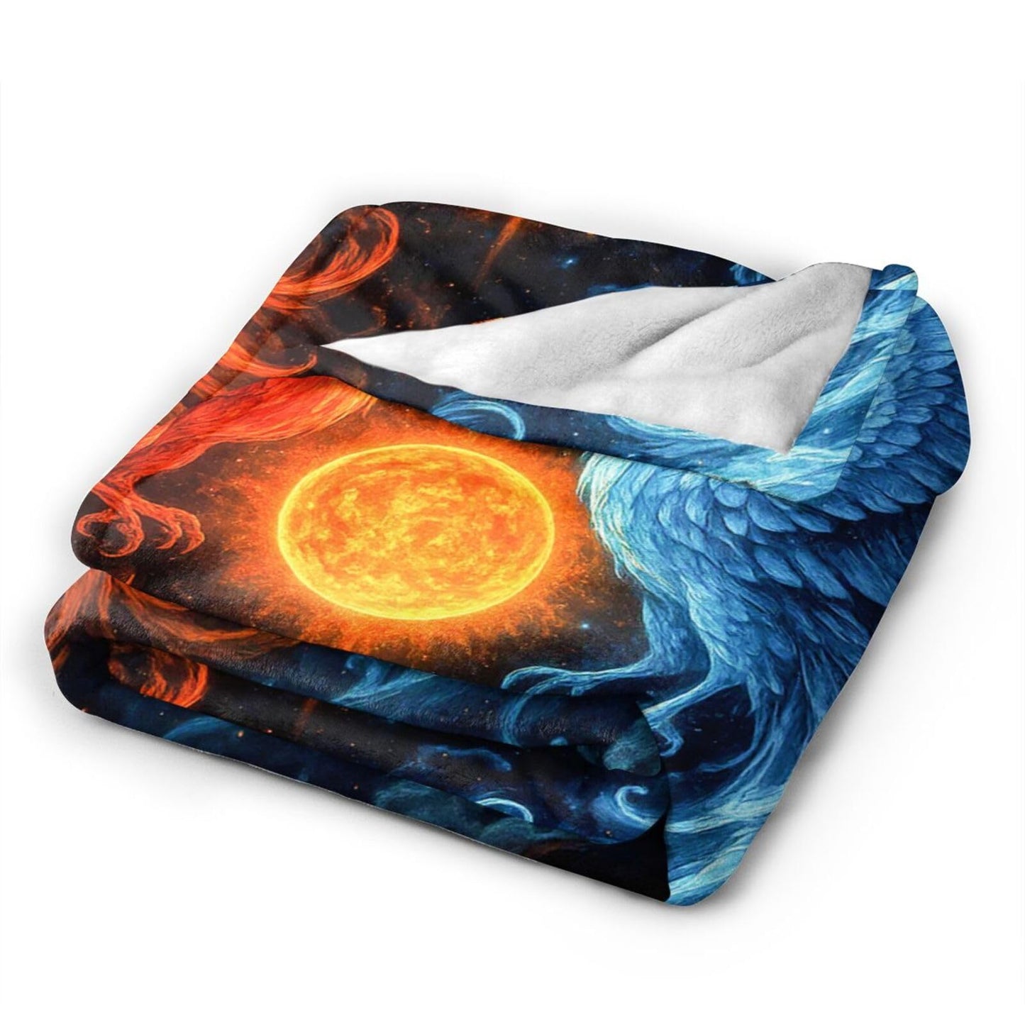 Phoenix Blanket Fire and Ice Phoenix Throw Blanket Soft Warm Cozy Fleece Fuzzy Plush Flannel Blankets Gifts for Boys Girls Women Kids Adults 40"X50"