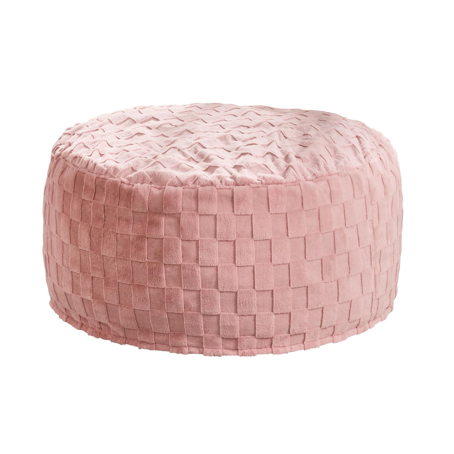 Hobestluk Bean Bag Chairs Beanbag Chair with Filler Adult Bean Bags with Fluffy Plaid Cover, Giant Bean Bag Chairs for Adults for Living Room, Bedroom (Pink, 3FT - 36” x 36” x 22”)