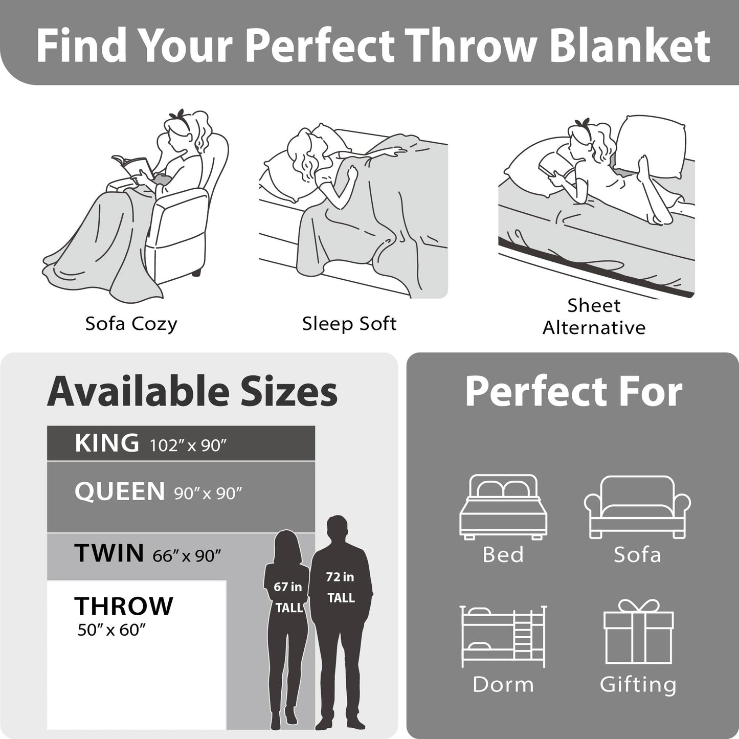 DEZ FURNISHINGS Velvet Plush Blanket, Super Soft, for Couch, Bed, All Season Use, Queen (90" x 90"), Tan