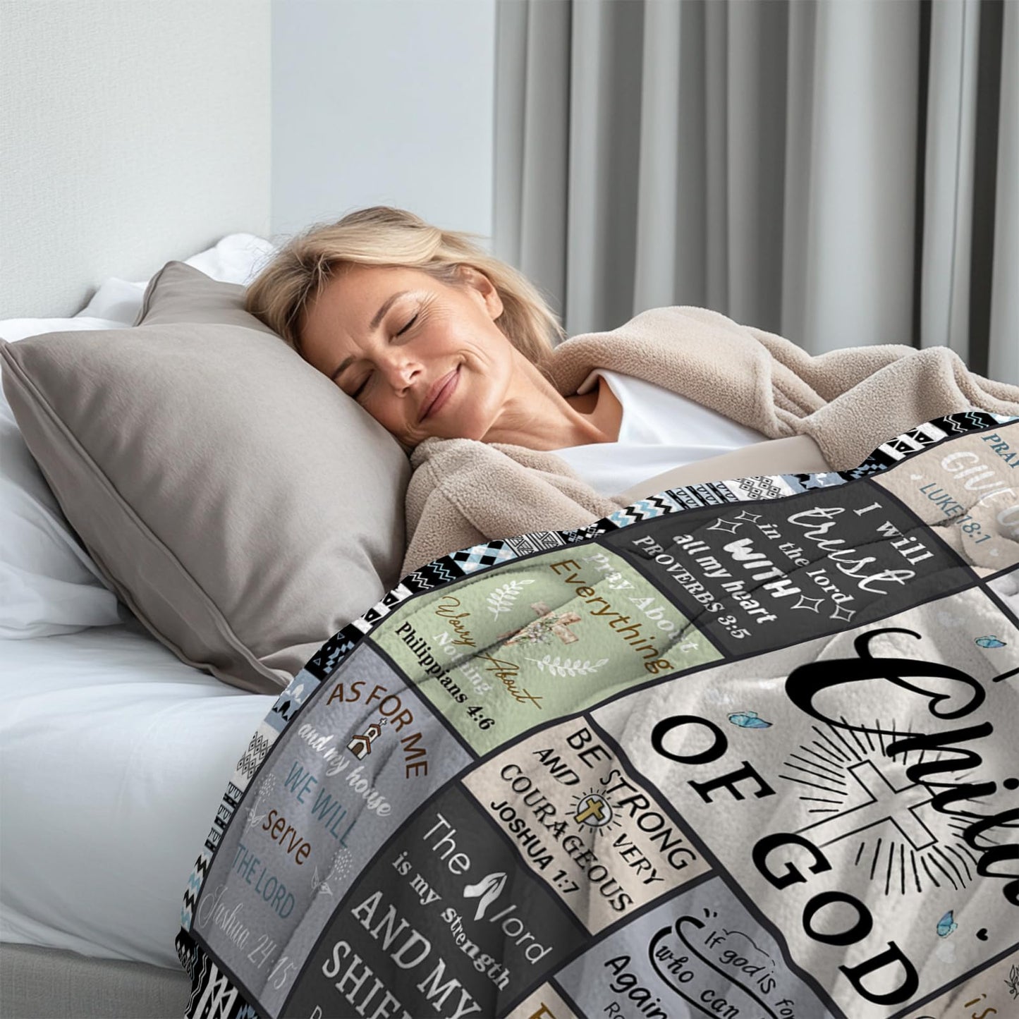 CIUGOIG Christian Gifts for Women & Men - 50"X60" I Am a Child of God Blankets - Inspirational Religious Birthday Catholic Spiritual Gifts Faith Based Gift - Christian Throws