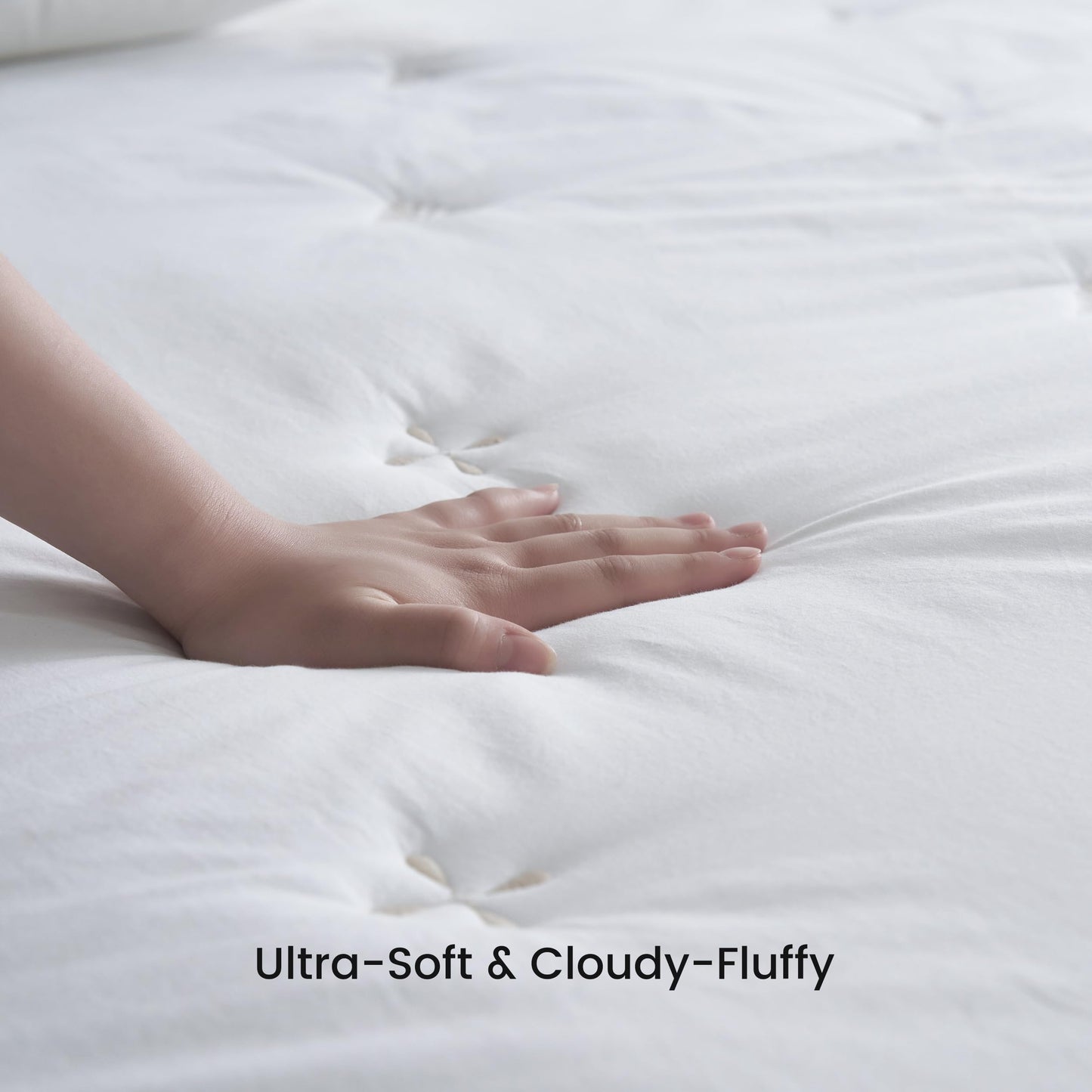 Simple&Opulence Cooling Quilted Mattress Pad – Fitted Sheet Mattress Protector Cover with Elastic Corners, Soft & Breathable, 16 Inch Deep Pocket (White, Twin)