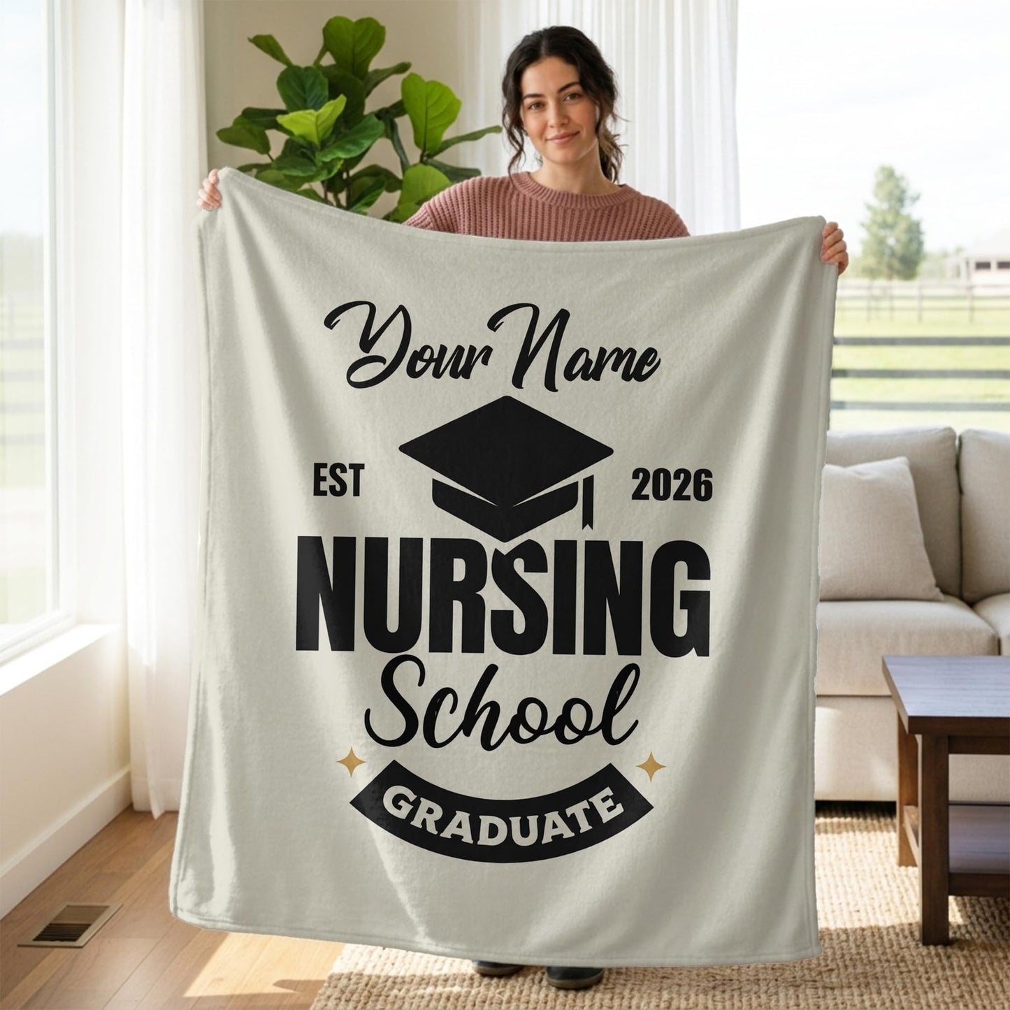 Ipplee Personalized Nurse Graduation Gift, Custom Photo & Name Blanket for Nursing Student, Class of 2026 Future Nurse Gifts, New Practical Nurses Keepsake, Soft Throw