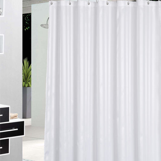 DEARARTBath Bright White Shower Curtain Liner 72'' × 72''inch Thicken Cloth Shower Curtains with Grommet and Hooks, Quick Dry Waterproof Washable Easy Care