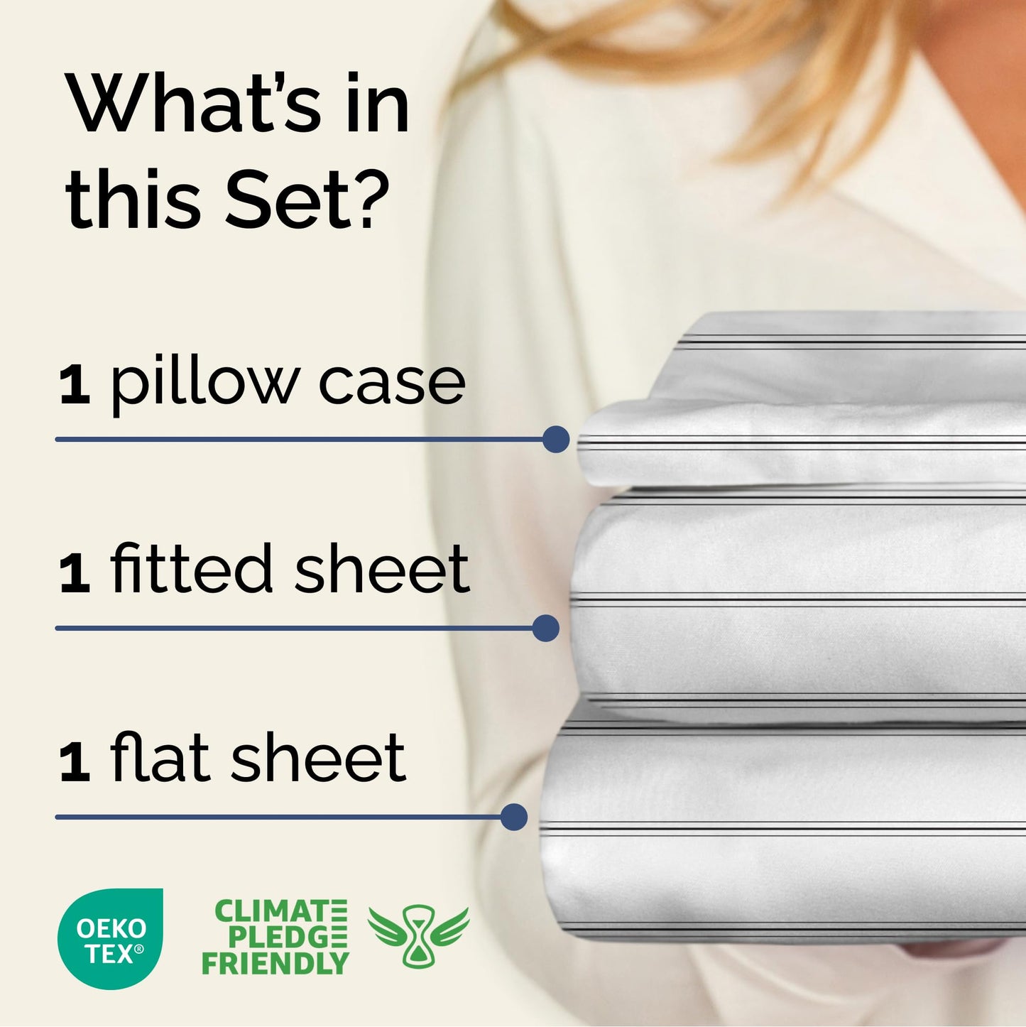 Striped Sheets - Black & White Striped Sheets - 1 Flat & 1 Fitted & 1 Pillowcase w/ Deep Pockets – Wrinkle & Fade Resistant - Soft, Breathable & Cooling – Luxury Pinstripe Bedding - Twin Size Bed Set