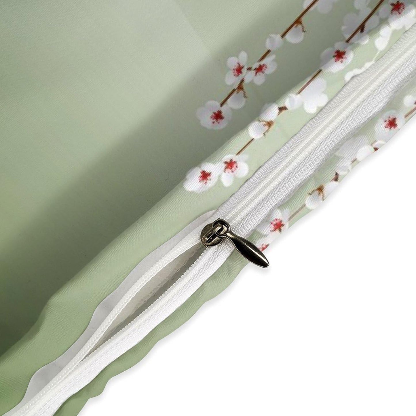 Japanese Koi Fish Bedding Set,Asian Style Traditional Japanese Koi Carp Fish Spring Cherry Blossoms Printed Retro Landscape Green Comforter Set with Pillowcase for Bedroom Bed Decor,Twin 86"x70"