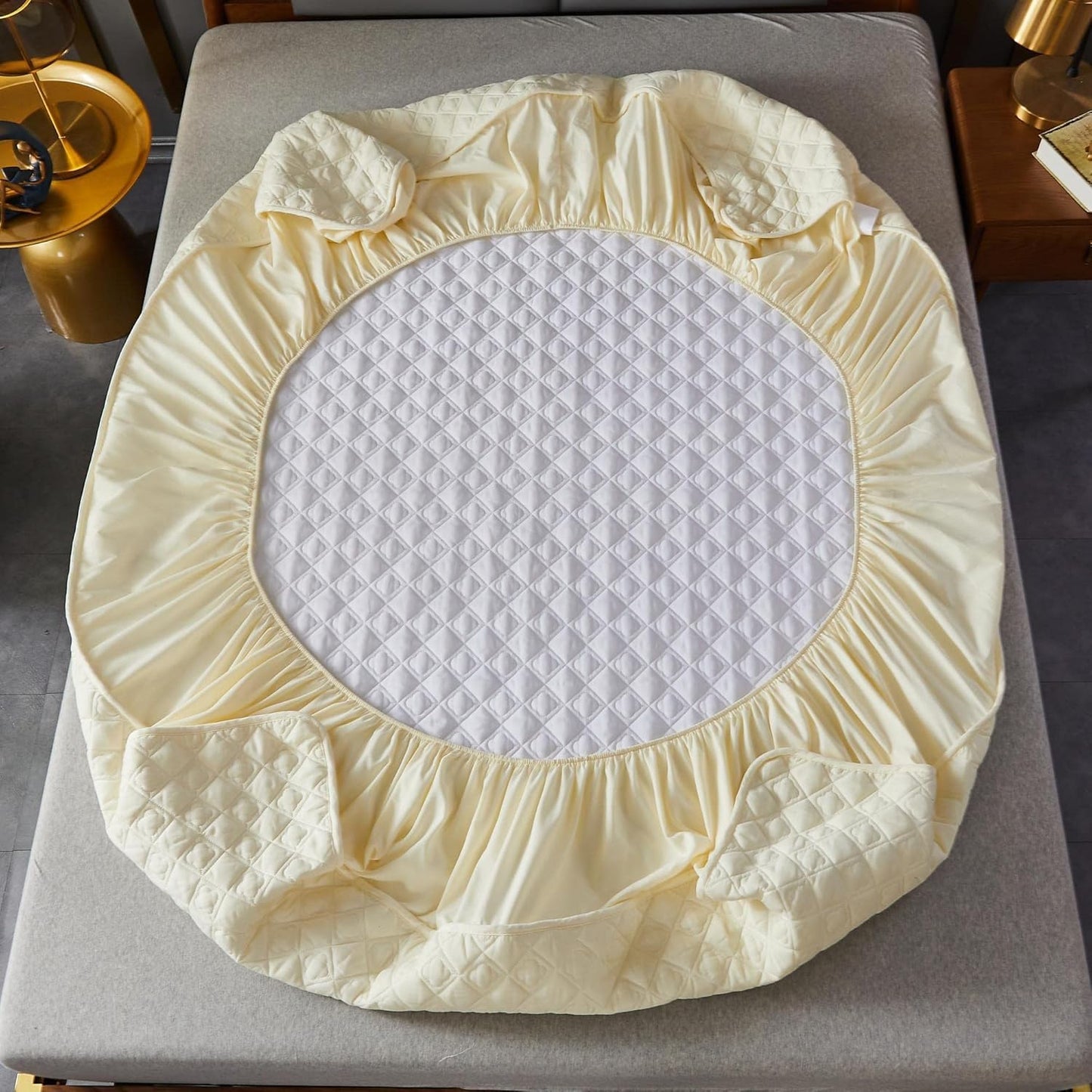 Cotton Quilted Mattress Protector Topper, Deep Pocket, Non-Slip for 18'-24' Mattresses