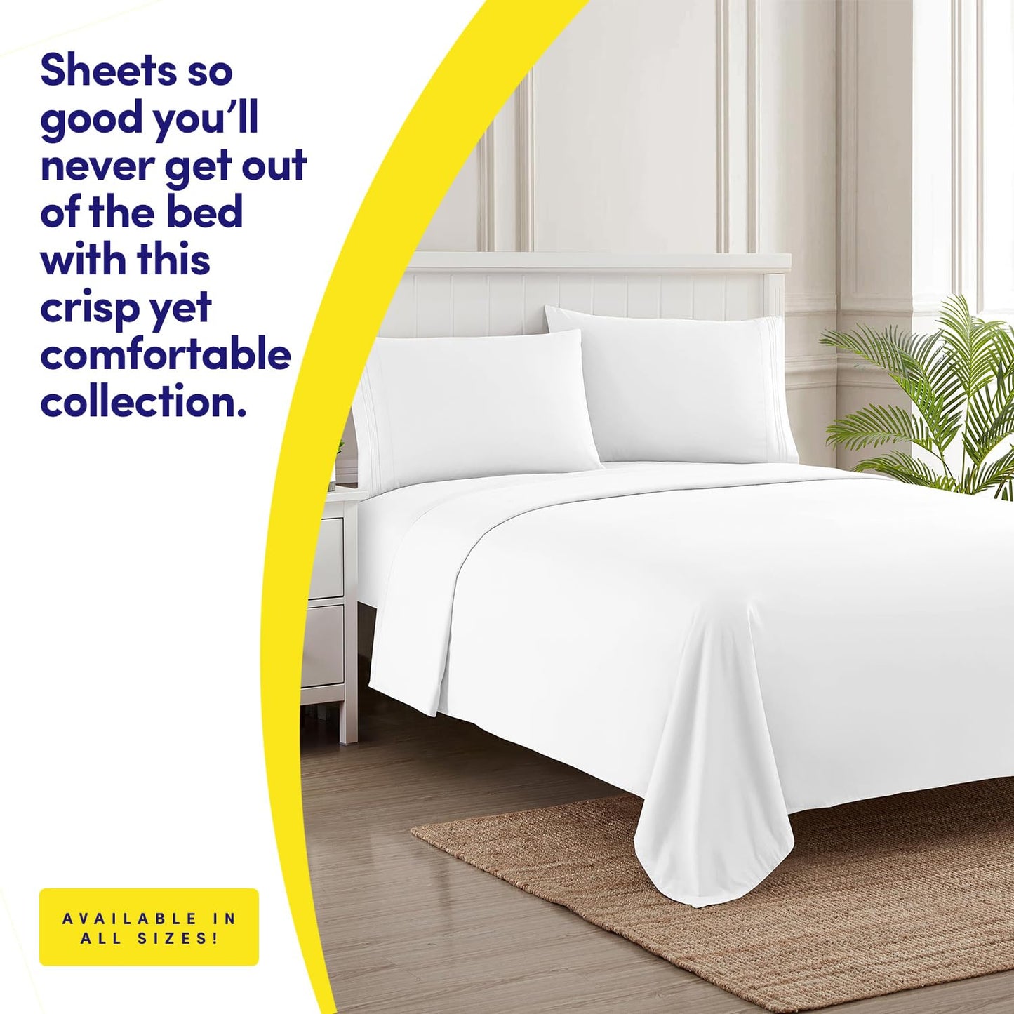 1500 Supreme Collection Queen Sheet Sets White - Luxury Hotel Bed Sheets and Pillowcase Set for Queen Mattress - Extra Soft, Elastic Corner Straps, Deep Pocket Sheets, Queen White