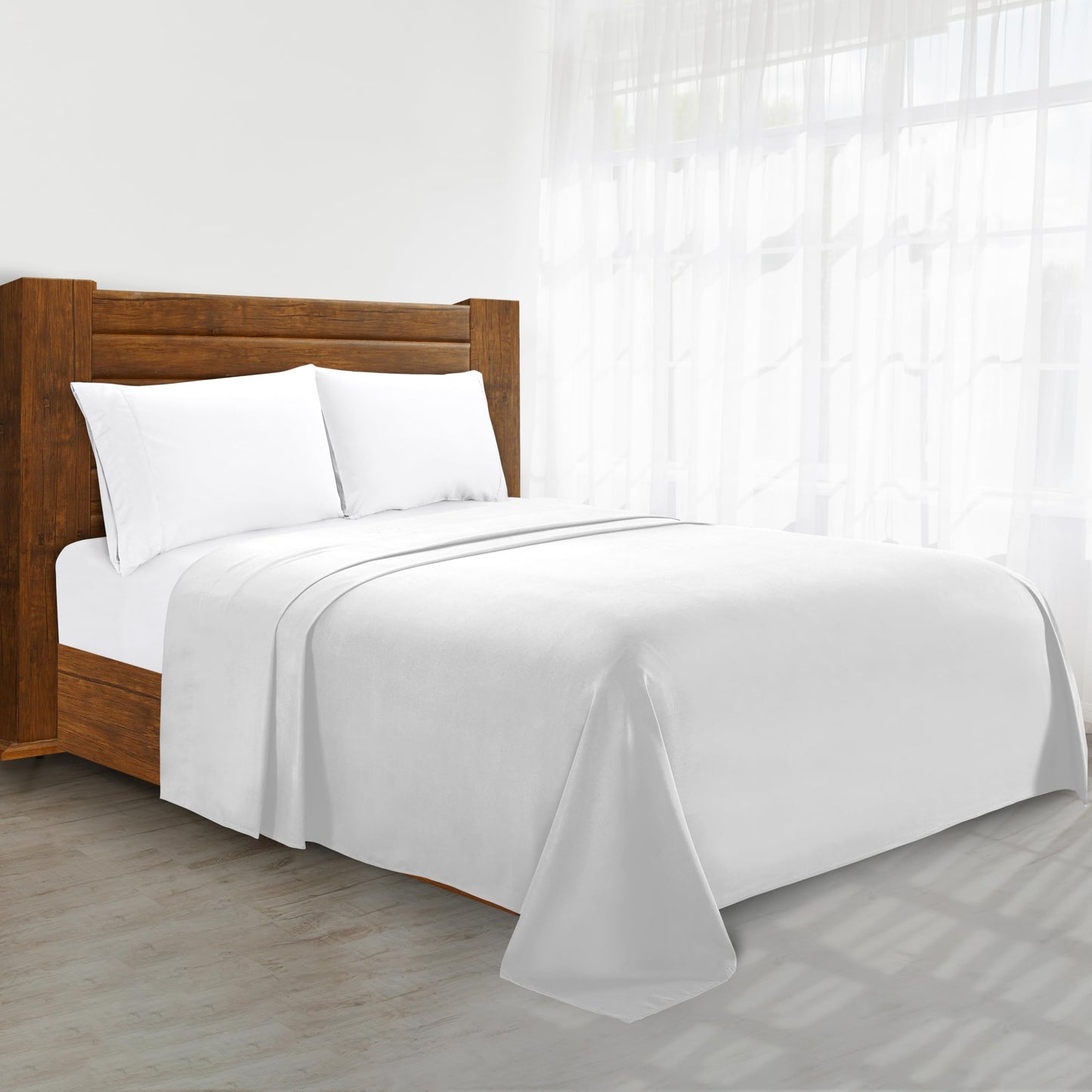 Luxury Flat Sheet on Amazon Elegant Comfort Wrinkle-Free 1500 Premier Hotel Quality 1-Piece Flat Sheet, King Size, White