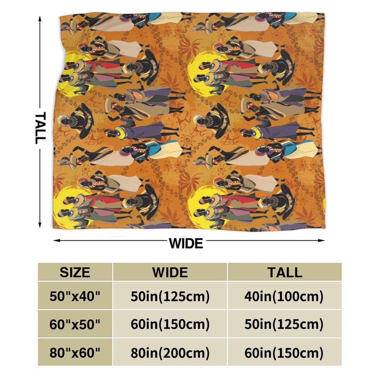 Abucaky Black Women Fleece Throw Blanket Ultra Soft Cozy Ethnic African American Decorative Flannel Blanket for Home Bed Couch Chair Travel 50x40in