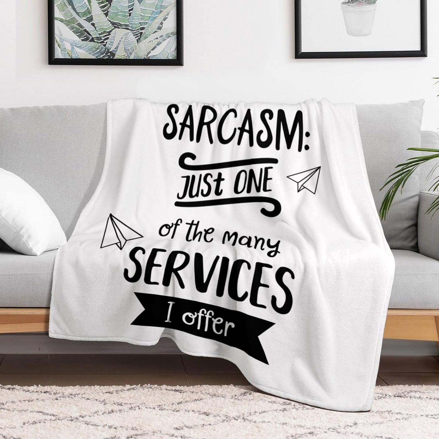 Throw Blanket 40x50 Inch,Funny Calligraphy Quote Cozy Soft Lightweight Fuzzy Flannel Blanket Suitable for Couch Bed Sofa Living Room in All Seasons