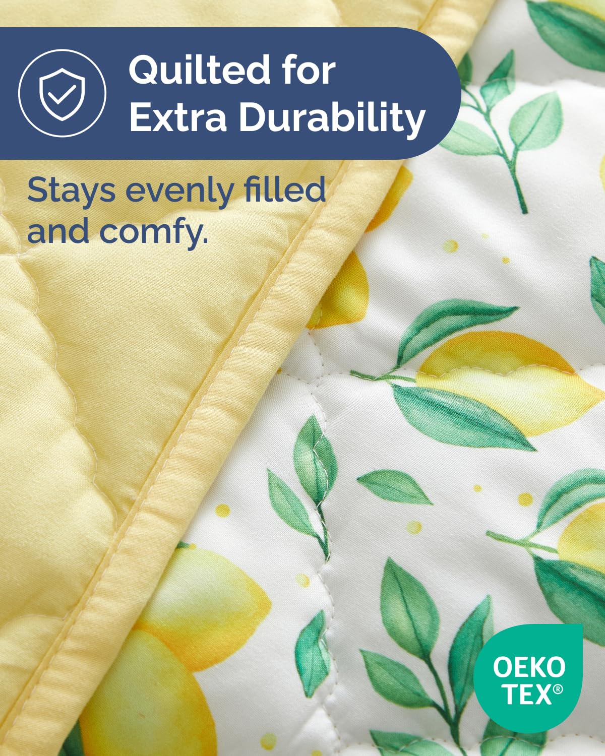 Lemon Toddler Comforter - Down Alternative Toddler Microfiber Comforter - Lightweight & Warm Baby Quilt Blanket - Soft & Breathable - Kids Duvet Insert for Crib & Stroller - Machine Washable - 39x47