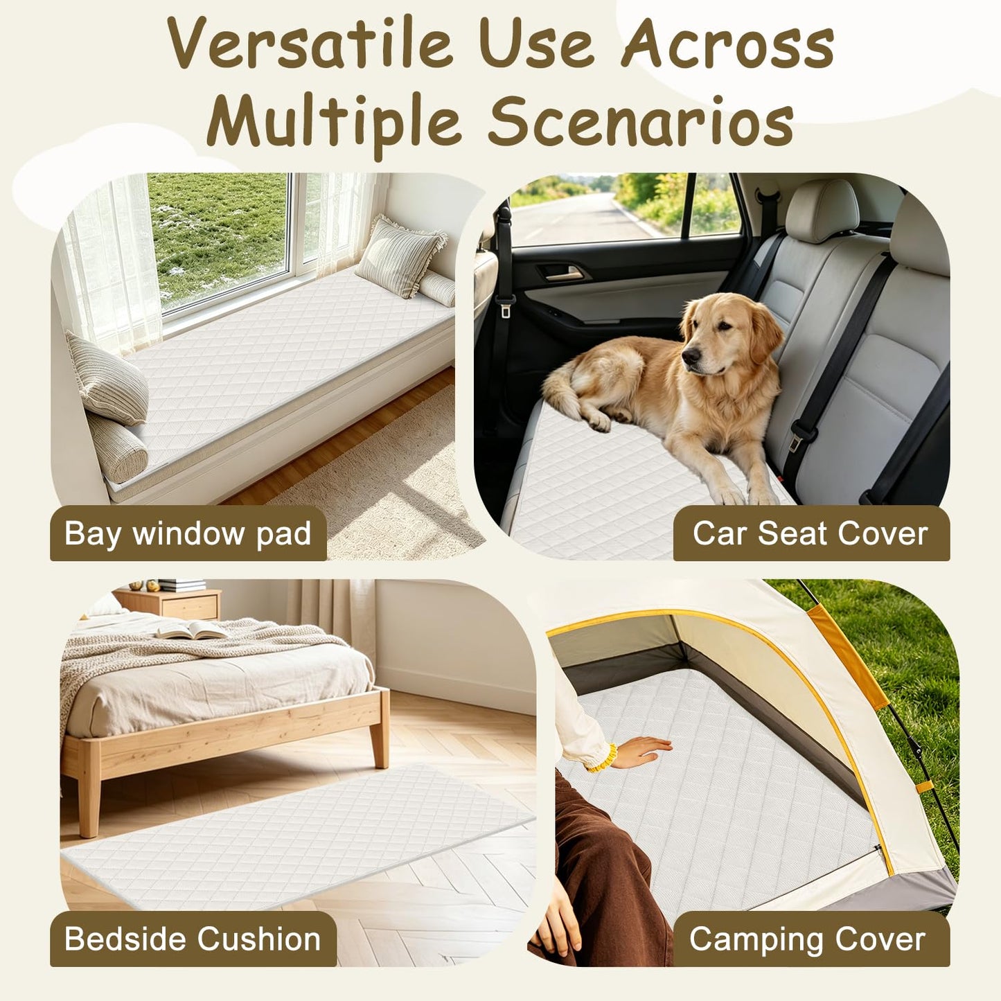 ALIECOM Waterproof Couch Covers for Dogs Sofa Cover Washable Non Slip Couch Covers for 3 Cushion Sofa Pet Friendly Soft Fuzzy Thick Sofa Slipcovers Furniture Protector (Ivory White, 27.5x59.1in)