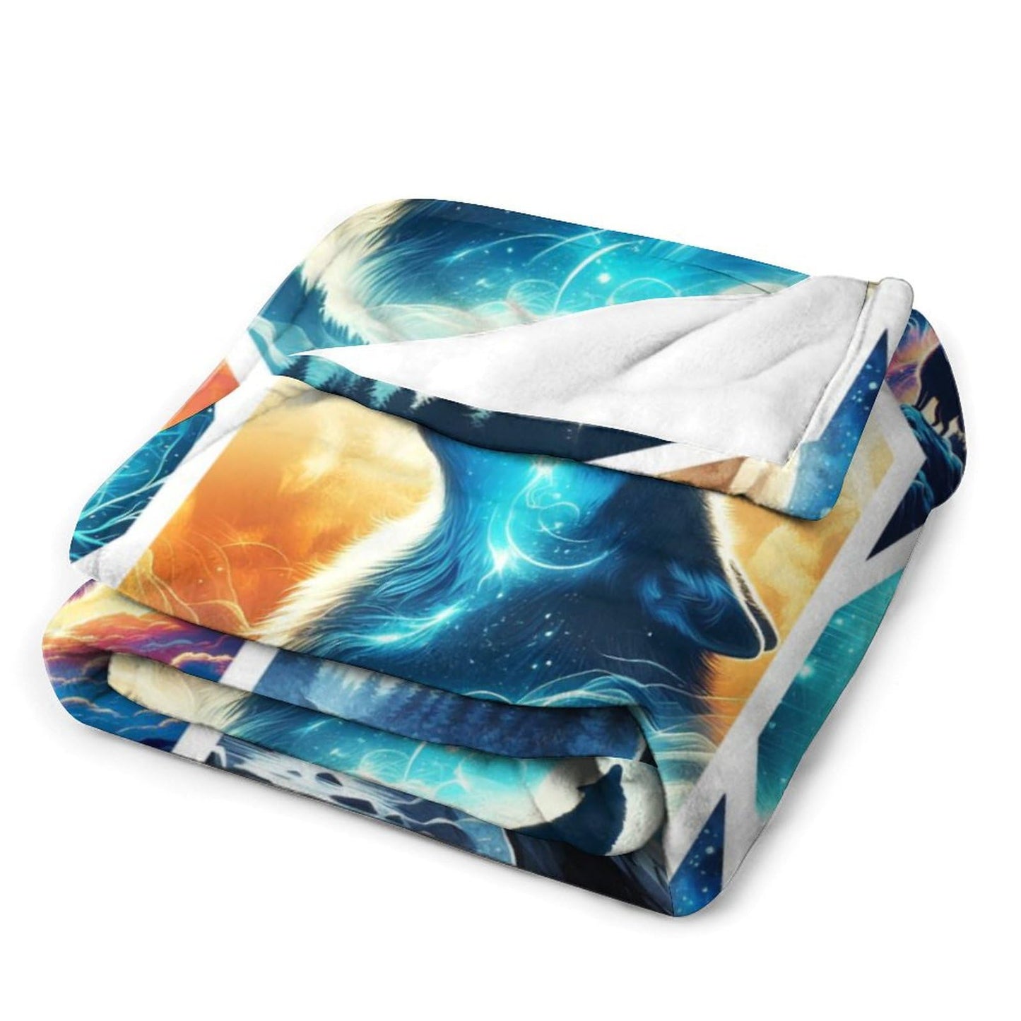 BaXiCustom. Wolf Throw Blanket 50"x40" - Soft & Lightweight, Cozy for All Season Use, Warm Cute Wolf Blankets for Lap, Chair, Sofa