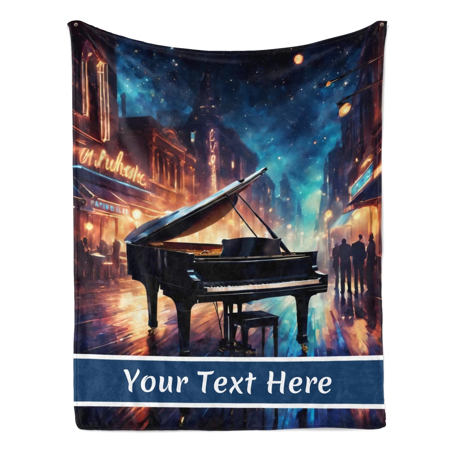 CUSPILO Piano Blankets, Personalized Music Throw Blanket for Couch Sofa Bed Room Decor Fuzzy Blanket Throw, 30 x 40 Inches