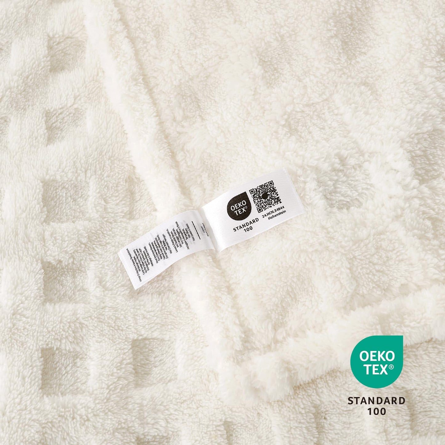 Cozy Bliss Ultrasoft Waffle Throw Blanket, Fluffy Cute Plush Blanket for Couch, Bed, Modern Home Accent, Portable for Picnic or Outdoor, Ivory, 66"x90"