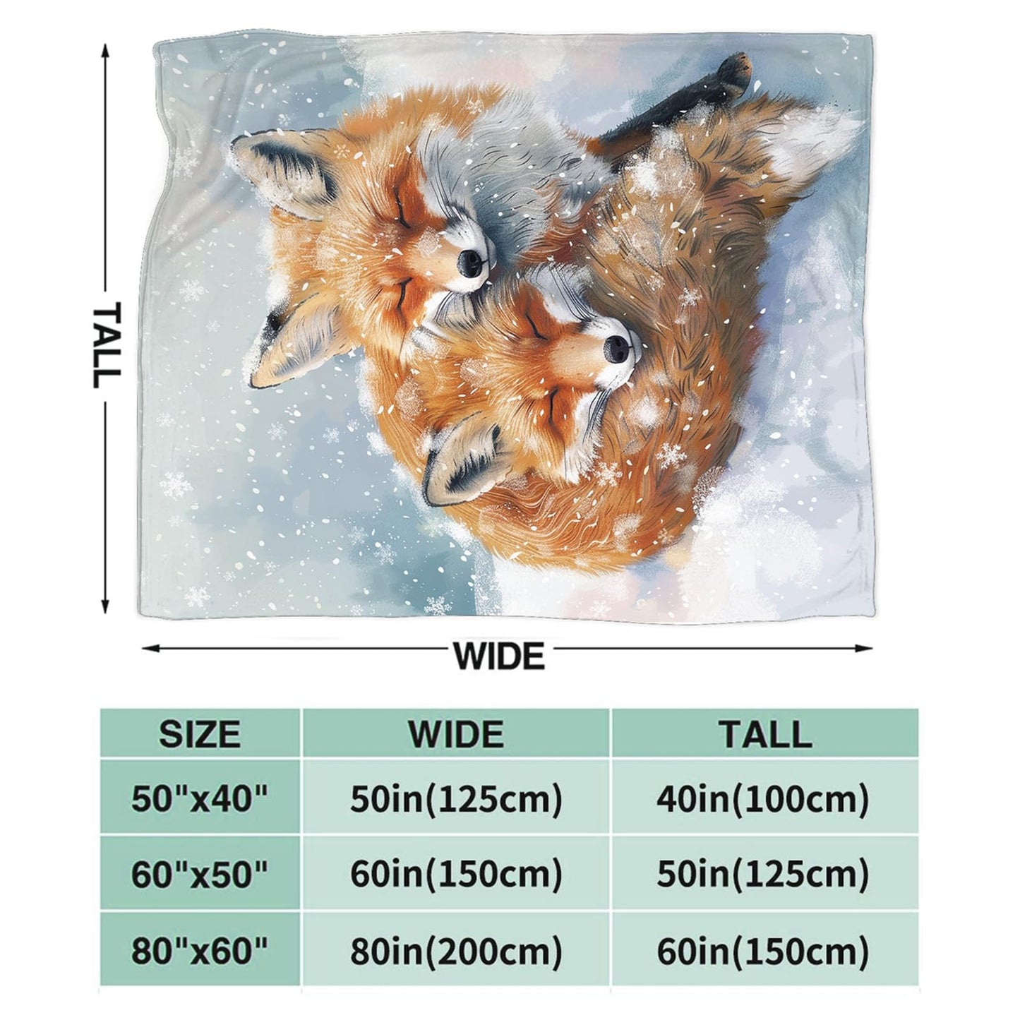 Tijuboni Fox Throw Blanket Fox Gifts for Girls Boys Women Men Kids Adults Soft Flannel Fleece Blanket for Couch Sofa Bed Home Decor 40"x50"
