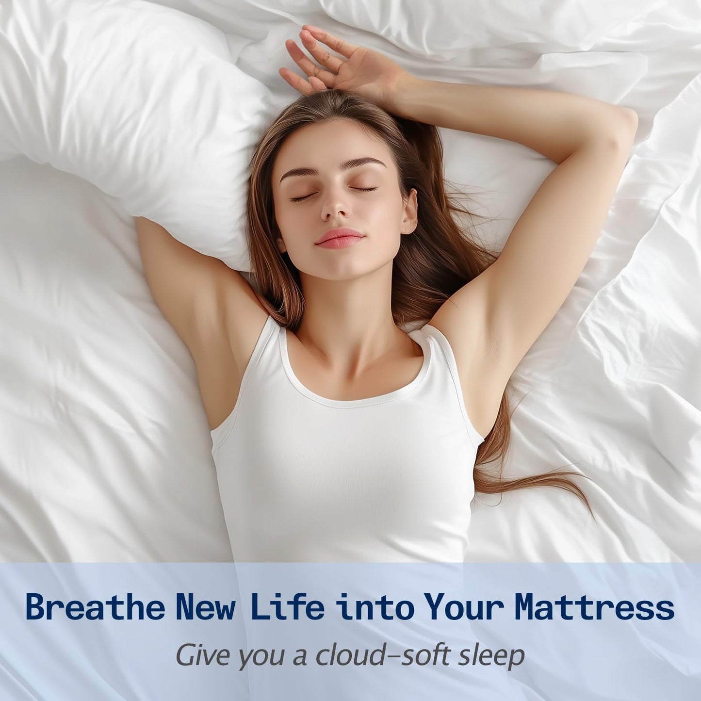 SOPAT Mattress Topper King Size Extra Thick Mattress Pad 8-21" Deep Pocket Soft Down Alternative Fill Mattress Protector Pillow Top Mattress Cover (78x80 Inches, White)