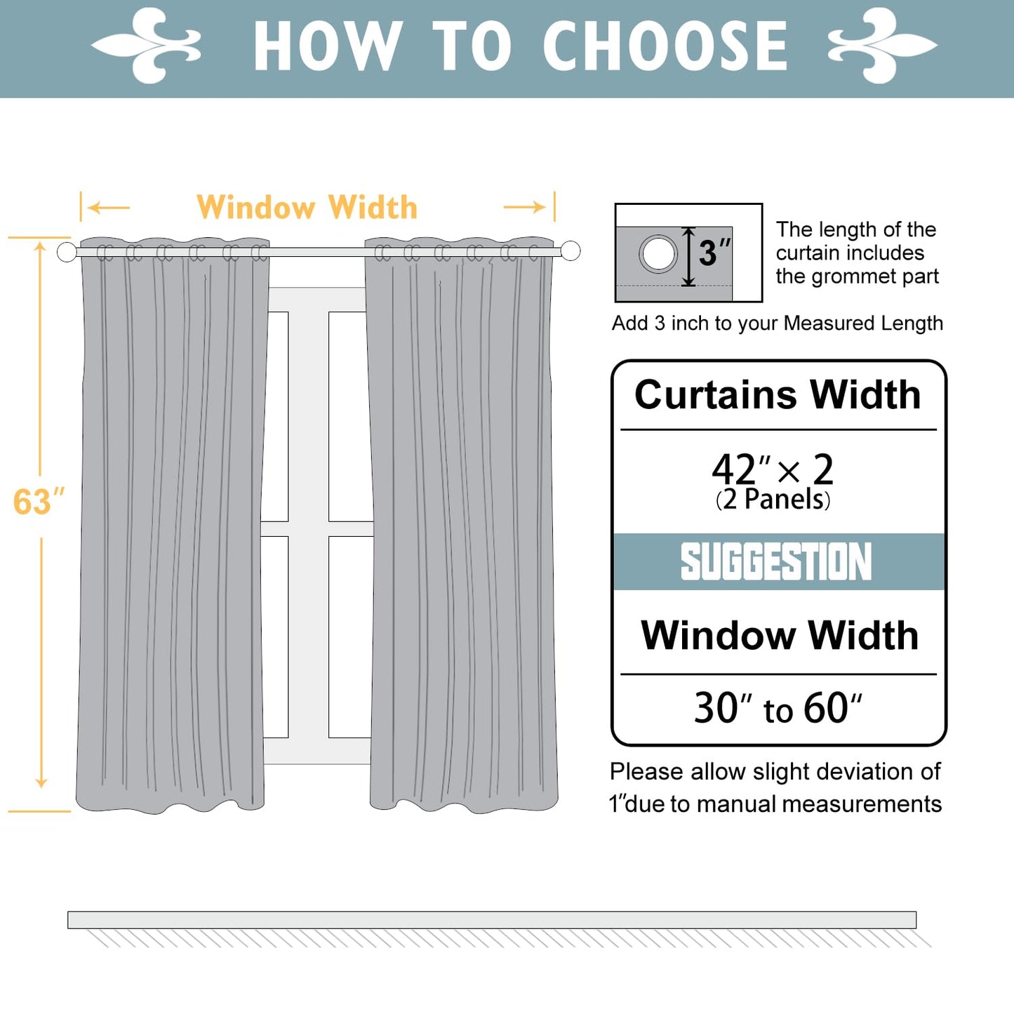 ChrisDowa Grommet Blackout Curtains for Bedroom and Living Room - 2 Panels Set Thermal Insulated Room Darkening Curtains (Dark Grey, 42 x 63 Inch)