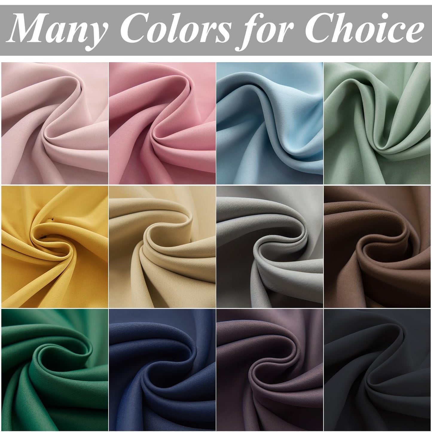 Ftinala Custom Double Layer Polyester Blackout Curtains, Grommet, Modern Light Blocking Curtains & Drapes for Bedroom