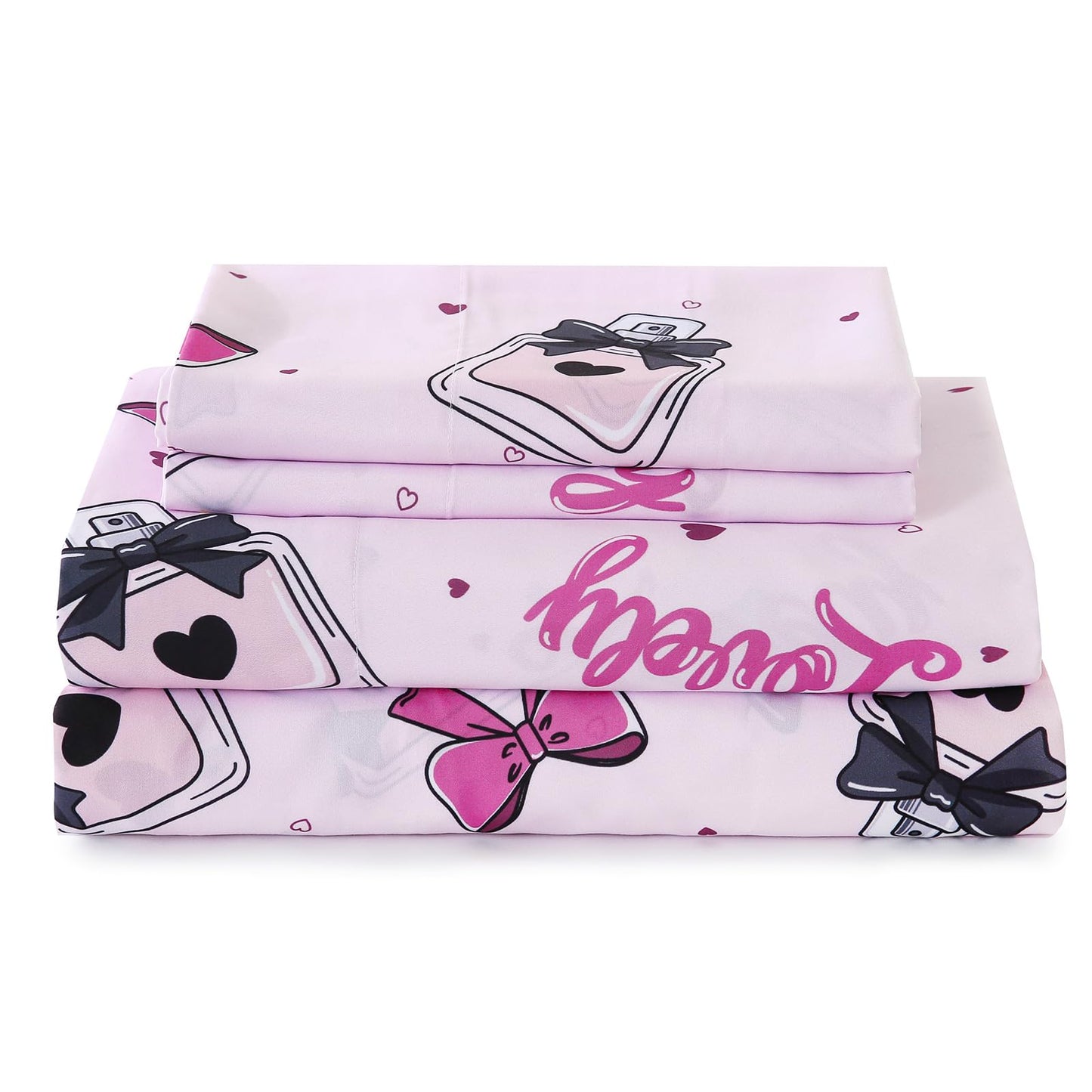 ChicView Queen Sheet Set Kids,4 Pieces Breathable Soft Microfiber Bedsheets for Child Boys Girls, Anti Pilling Deep Pockets Easy Care Bed Sheets, Perfume