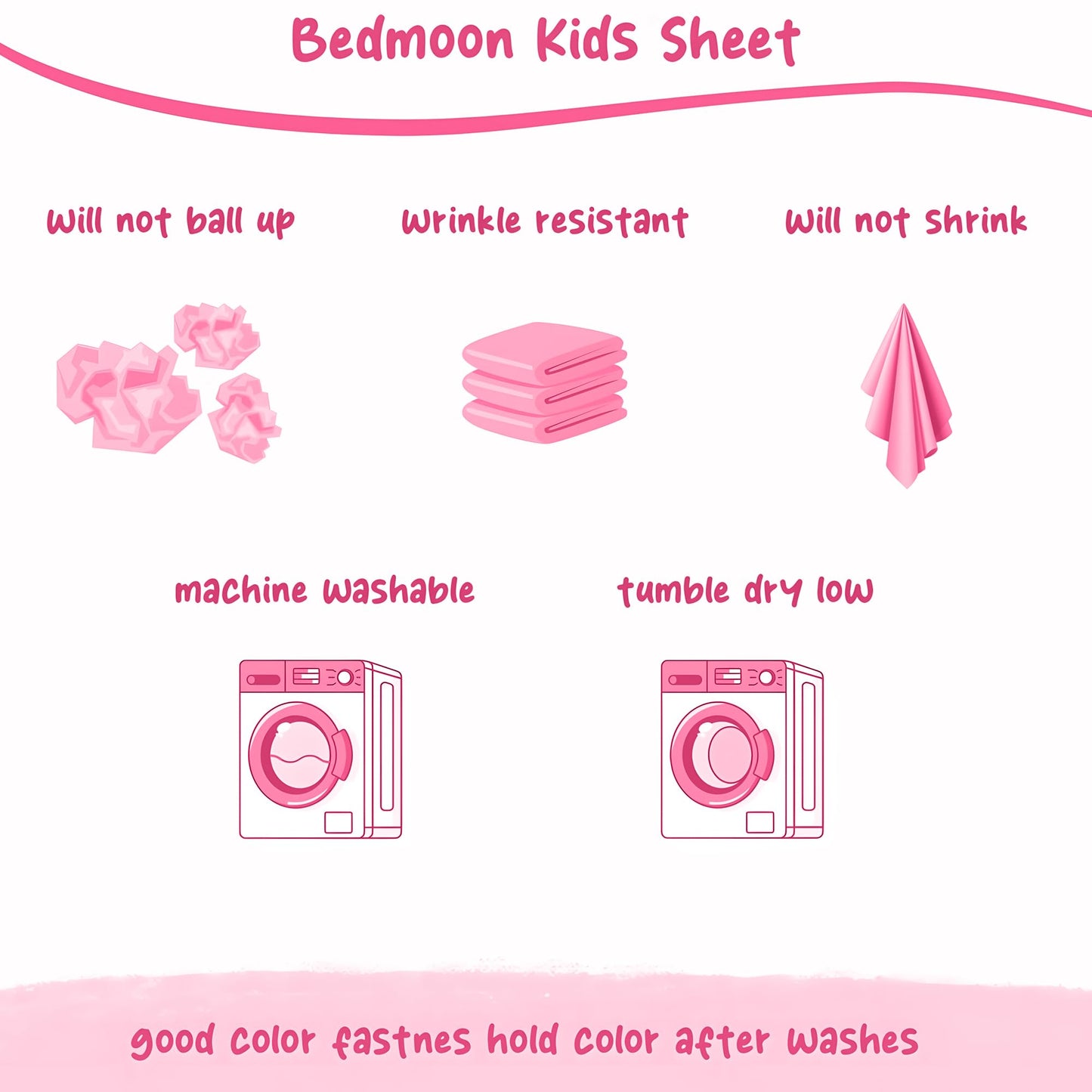 Softan Kids Bed Sheet Set, 3-Piece Twin Sheets Set, Microfiber Fitted Sheet with Corner Straps, Breathable & Silky Soft Pink Heart Strawberry Pattern Sheet and Pillowcase Sets