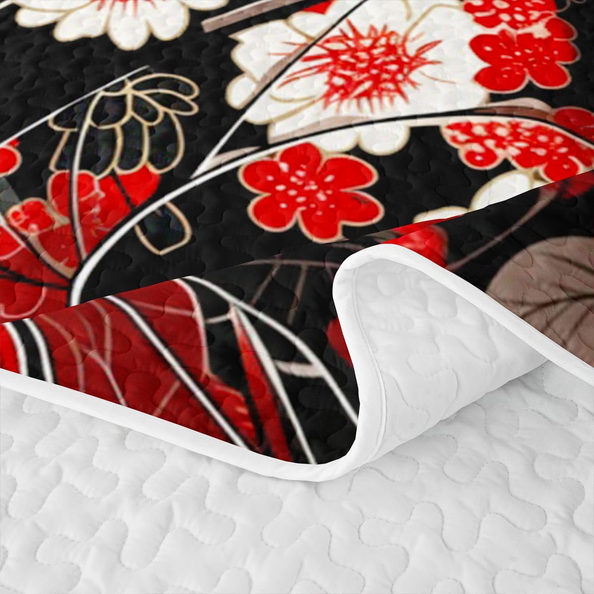 Erosebridal Japanese Quilt Twin Size - Geisha Bedspread Japan Women Bed Coverlet with 1 Pillowcase
