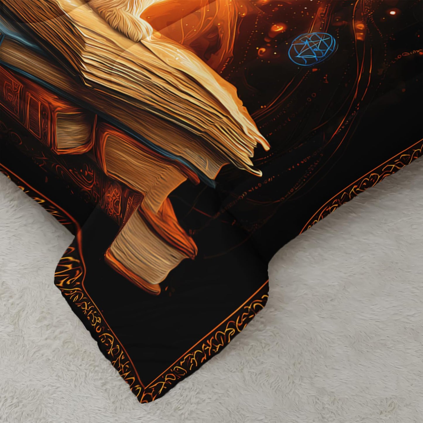 XYNHML Kawaii Retriever Dog Comforter 3Pcs Twin Lovely Wizard Hat Puppy Bedding Set for Kid Teen Girl Boy Teen Adult Wild Animal Mysterious Magic Book Quilt Bed Decor with 1 Comforter & 2 Pillowcases
