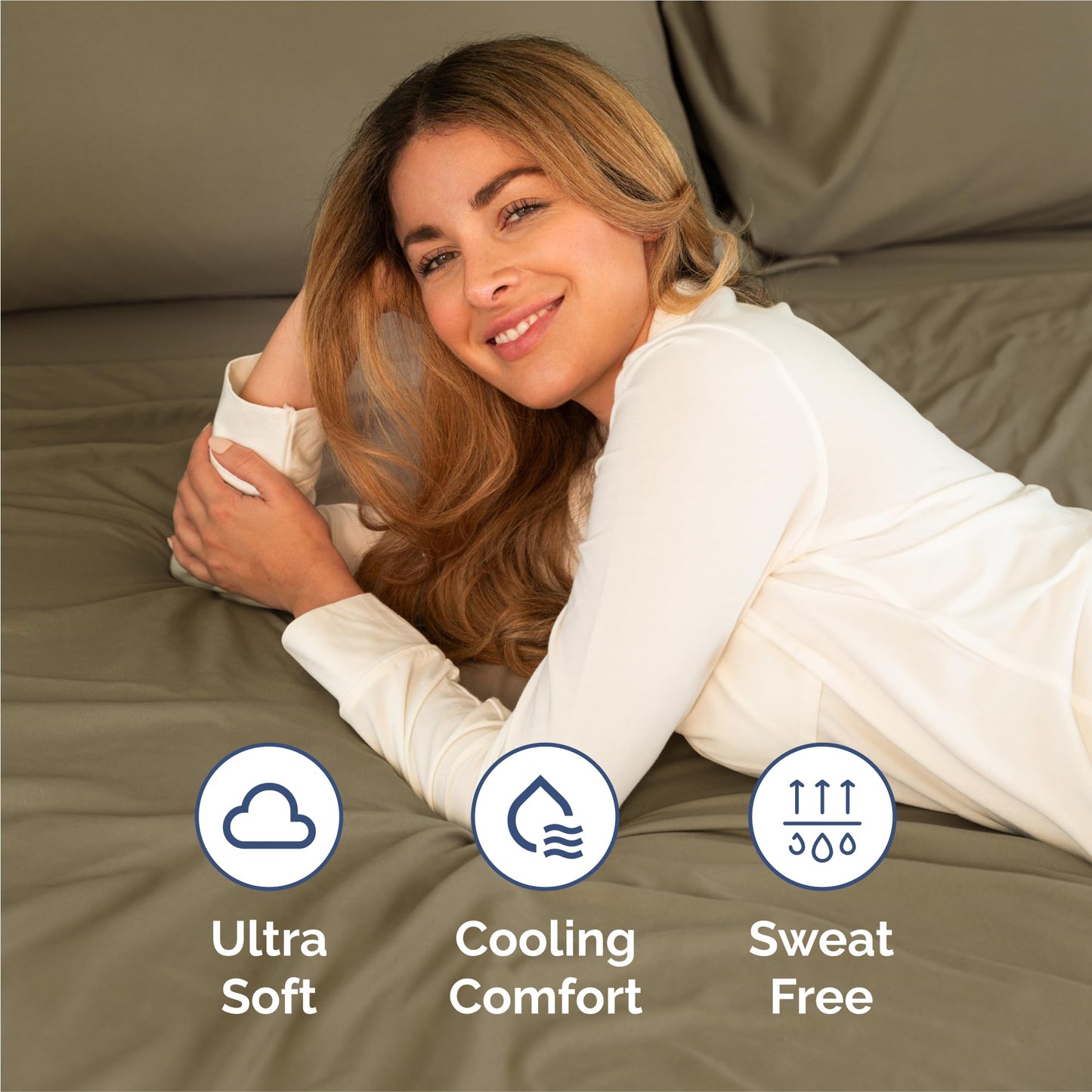 Split King Size 5 Piece Sheet Set - Comfy Breathable & Cooling Sheets - Hotel Luxury Bed Sheets for Women & Men - Deep Pockets, Easy-Fit, Soft and Wrinkle Free Sheets - Khaki Oeko-Tex Bed Sheet Set