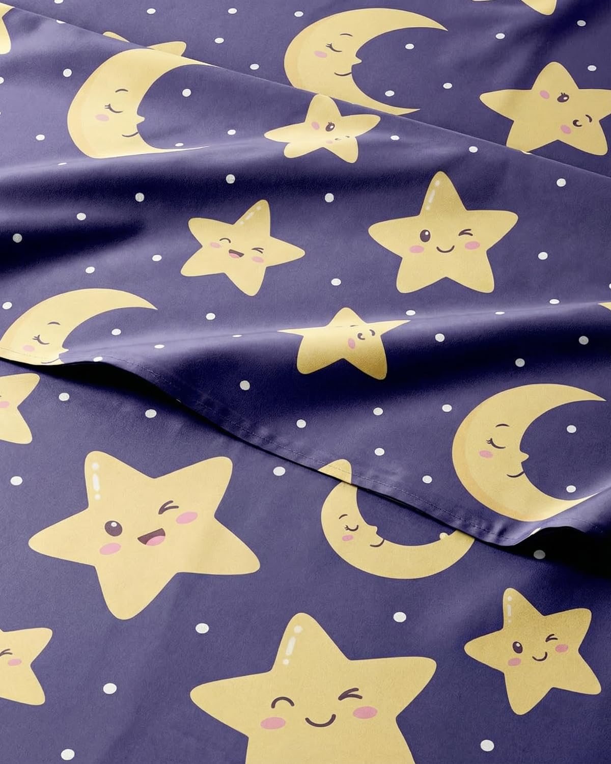 CGK Unlimited Kids Twinkle Stars Queen 4 Piece Sheet Set - Boys, Girls, Teens, Toddler - Easy Fit Deep Pockets - Soft, Cooling & Breathable Sheets - Cute, Cozy, Fade & Wrinkle Free - Machine Washable