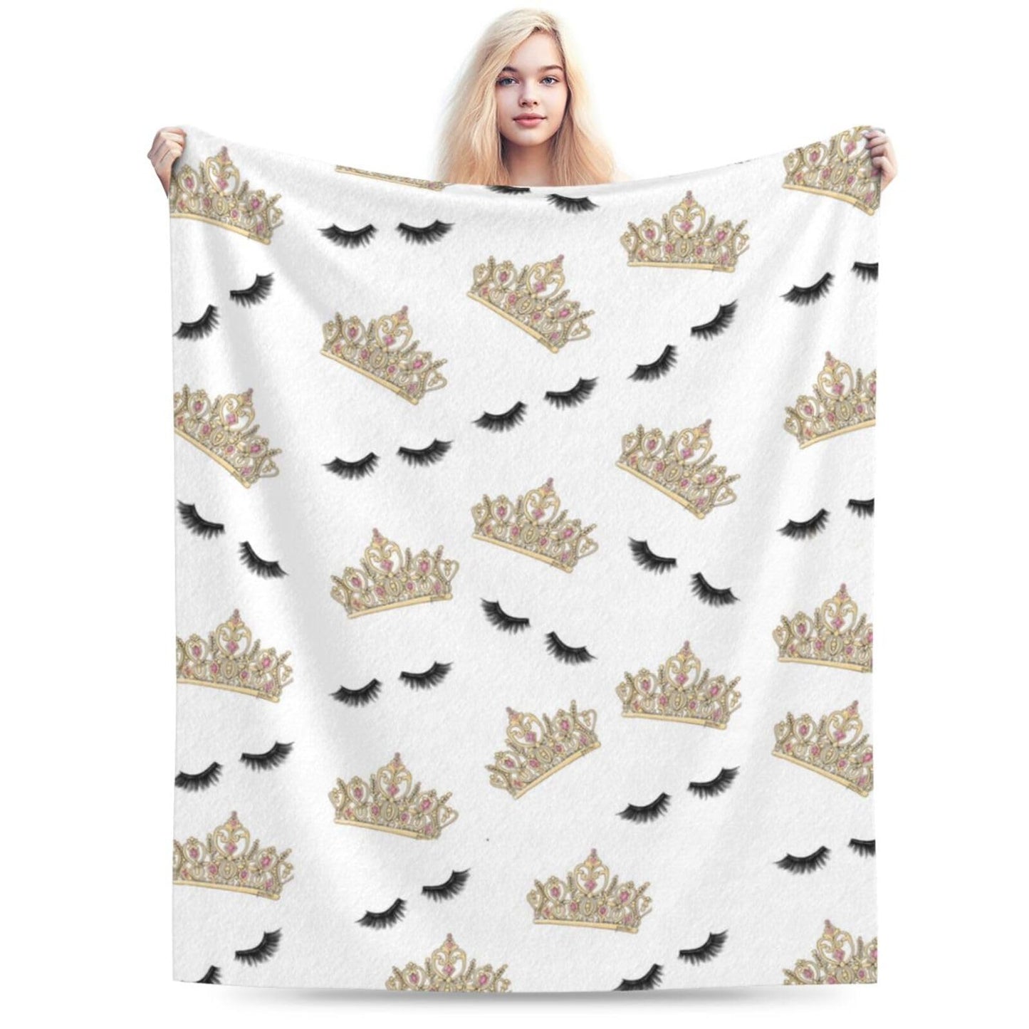 Ultra Soft Cute Lash Decor Blanket Eyelash Blanket Flannel Throw Blanket Bedding Suitable for Travel Camping Living Room Sofa Bedroom Decoration Gifts (Style-5, 50inx40in)