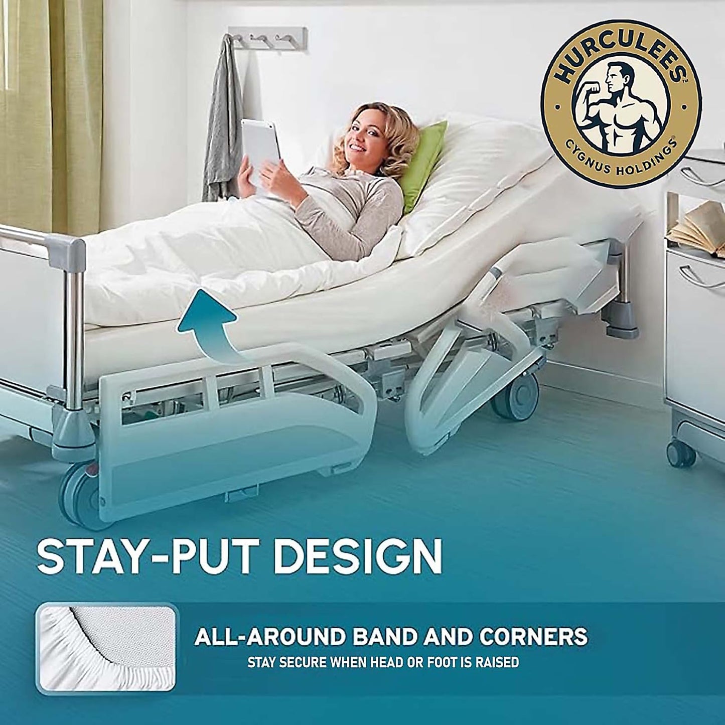 HURCULEES Medical Fitted Sheets Set of 2 – Breathable, Durable & Soft Hospital Bed Fitted Sheets, Easy-to-Clean Patient Sheets for Healthcare Use, Size: 84" x 36"
