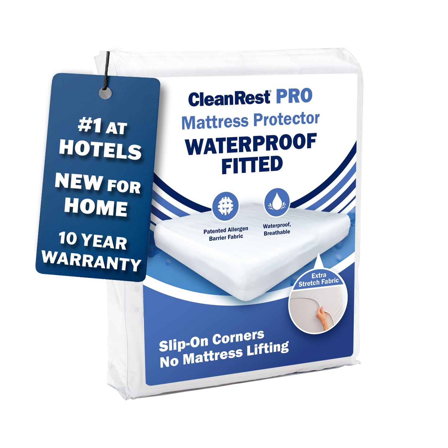 CleanRest Waterproof Mattress Fitted Sheet Protector, Ultimate Defense Against Spills and Wear, MicronOne Allergen Barrier, Breathable, Chemical-Free, Fits Mattress Depths 12" to 21" (California King)