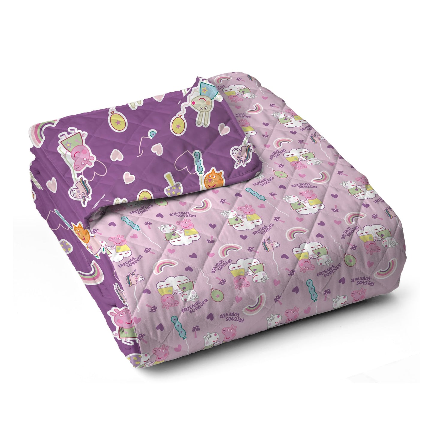 Peppa Pig Fairgrounds Quilted Throw Blanket – Soft Blanket for Kids Featuring Peppa Pig, Lightweight Bedding for Bed, Couch, or Sleepovers, 60 x 80 Inches