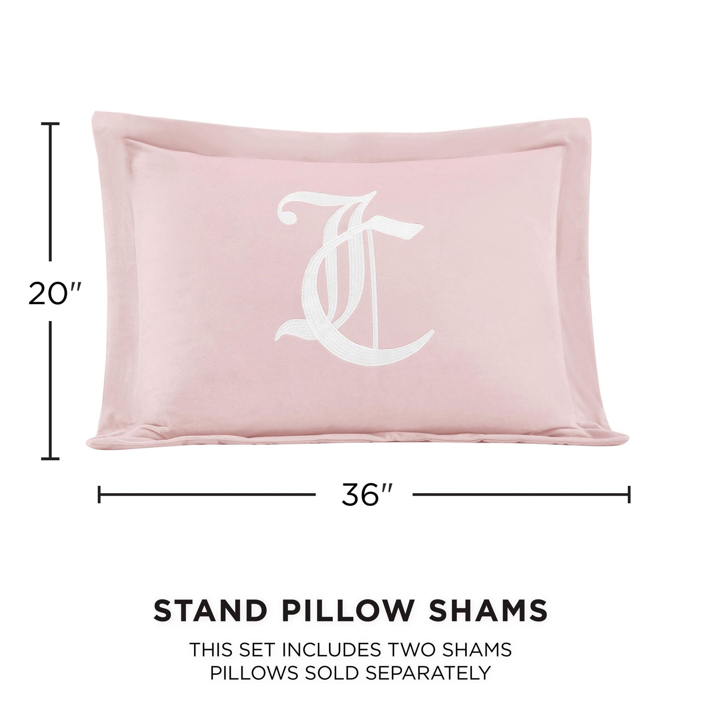 Juicy Couture - Comforter Set - Gothic Design Bedding - King - 3 Piece Set Includes (1) 108" x 92" Comforter and (2) 20" x 36" Shams - Wrinkle Resistant - Premium Bedroom Decor - Marshmallow Pink