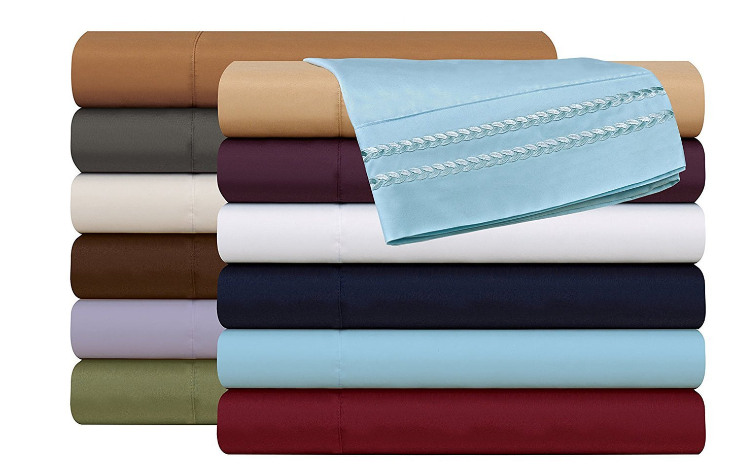 Elegant Comfort 1500 Premier Chain Design Hotel Quality Luxurious Silky Soft Wrinkle & Fade Resistant 4 pc Sheet Set, Deep Pocket Up to 16" - Queen Lilac