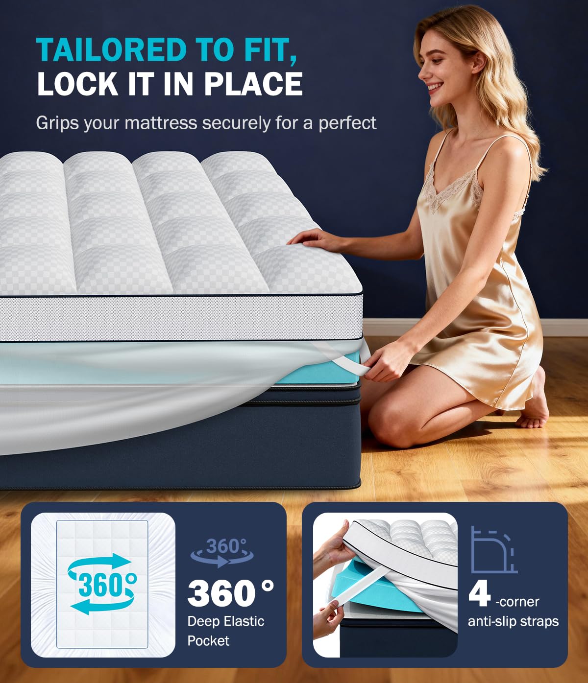 Panyu Dual Layer 4 Inch Memory Foam Mattress Topper Twin XL, 2" Cooling Gel Memory Foam & 2" Pillow Top College Dorm Room Mattress Pad Cover for Back Pain Relief, CertiPUR-US Certified, White