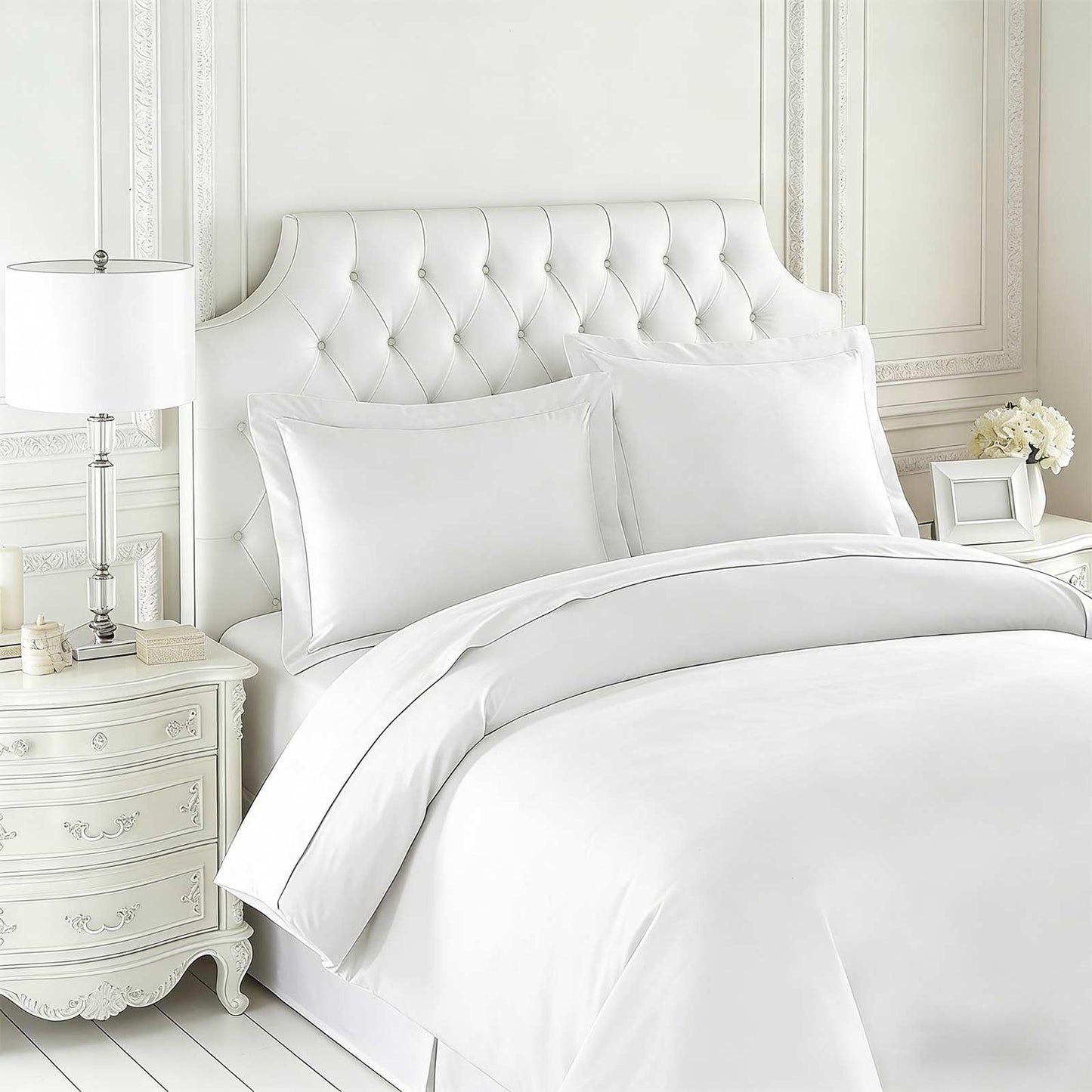 Pantrypoet King Bed Duvet Cover 104"x90", 3Pcs Soft Breathable Duvet Cover Set with Zipper Closure & 2 Pillow Shams 24"x40" (White, King (U.S. Standard))