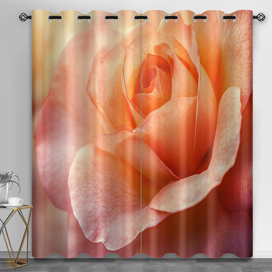 JAXIUOF Pink Flowers Blackout Curtains for Bedroom 90 Inches Long 2 Panels Large Flowers Window Curtains, Vintage Floral Window Treatment, Thermal Insulated Drapes for Living Room