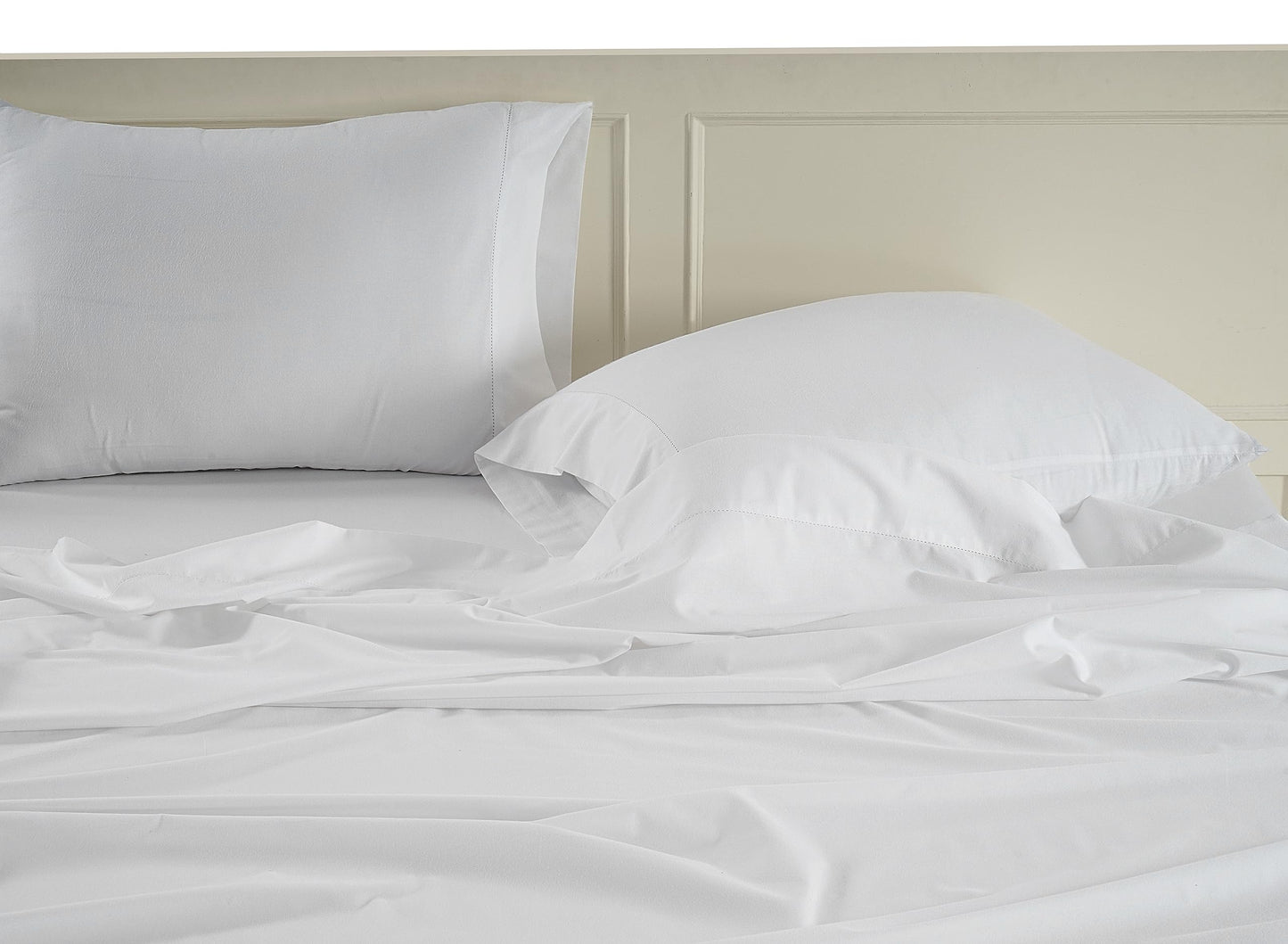 LANE LINEN 100% Organic Cotton Twin Sheets Set, 6Pc Twin Bed Sheets, Breathable Cotton Sheets Twin Size Bed Set, Dorm Room Essentials with 15" Deep Pocket Fitted Sheet - White Twin Sheets (2 Pack)