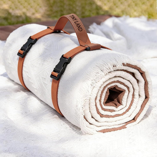 Tiny Land Picnic Blankets, 2 in1 Double Layer Waterproof Mat + Blanket, Foldable Beach Mat,Outdoor Blanket, Portable Camping Blanket, Extra Large Beach Mat, for Camping Park Beach Grass
