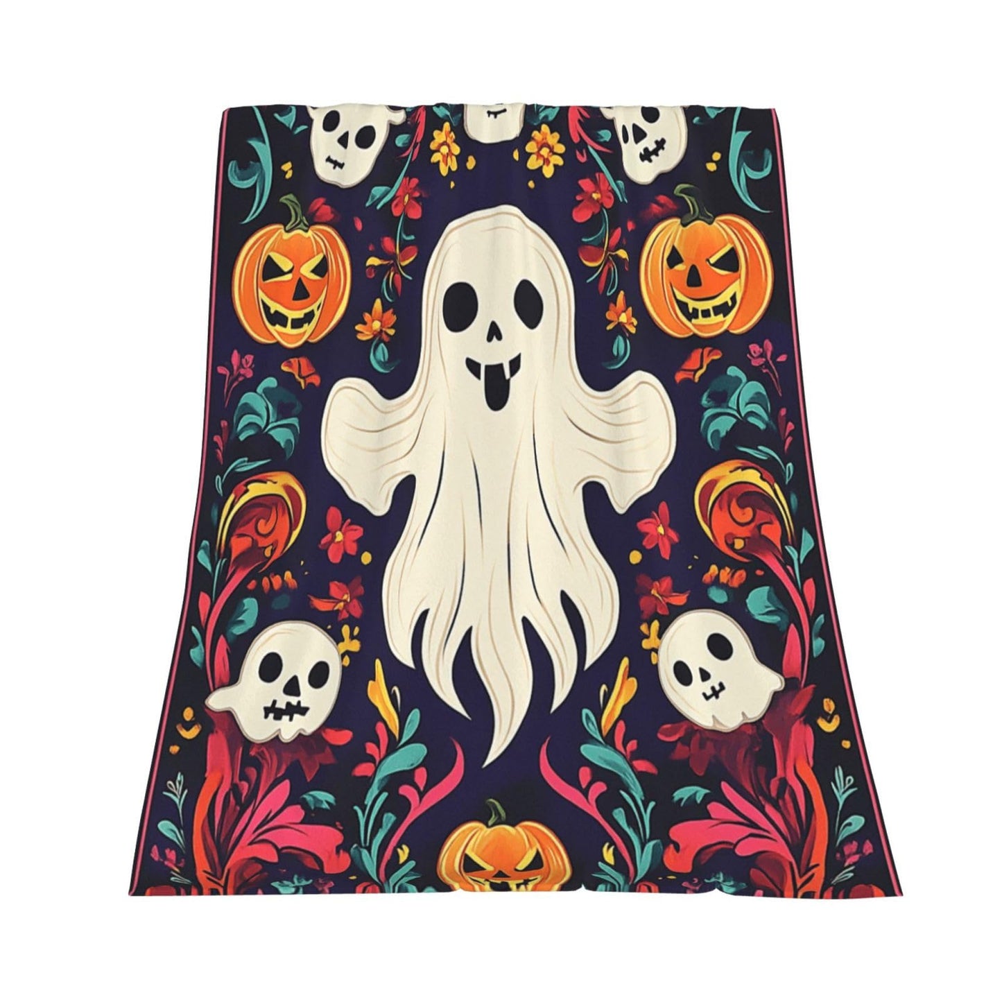 CDSASHCA Spooky Ghosts Flannel Blanket,Cute Design with Floating Phantom Print,Ultra-Soft Fleece for Festival Party Cozy Vibes，Suitable for Sofa,Bed and Office Decoration，Gifts for Friends 50X60 Inch