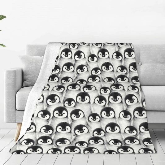 Penguin Throw Blanket Soft Cozy Plush Warm Fleece Blanket for Sofa Couch Bed 60"X50"